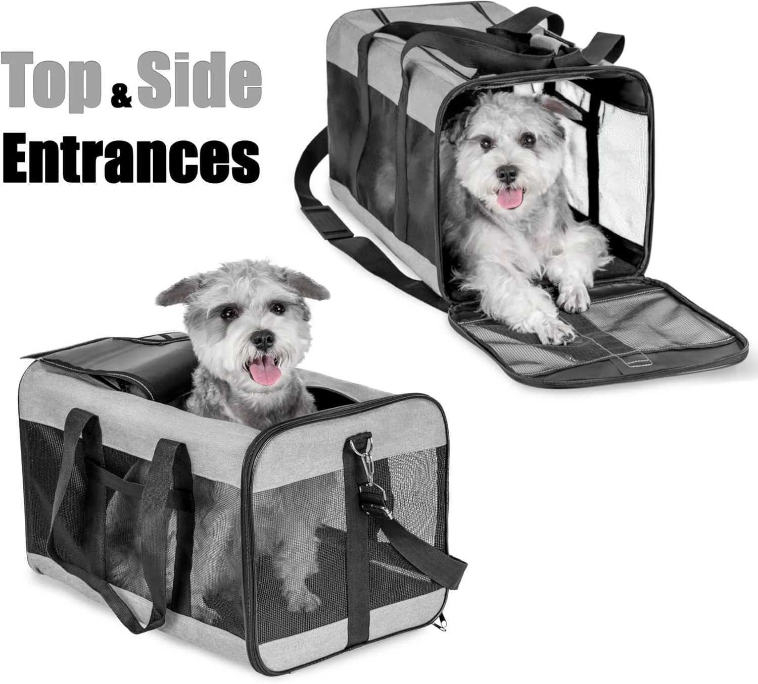 کیف حمل حیوانات خانگی نرم، کیف حمل سگ با بند ایمنی داخلی، کیف حمل حیوانات خانگی برای گربه های بزرگ و سگ های متوسط تا 9 کیلوگرم، کیف تاشو برای حمل توله سگ، بادوام