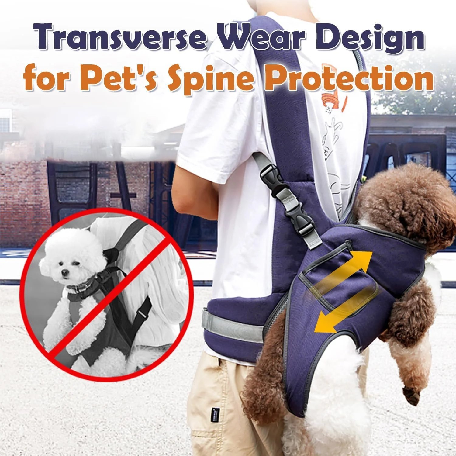 کیف کوله پشتی حمل حیوانات خانگی، کوله پشتی بیرون بر برای سگ و گربه، کیف مسافرتی با توری تنفسی و قابل تنظیم برای حیوانات کوچک و متوسط، کیف حمل سگ با قابلیت بیرون گذاشتن پاها برای مسافرت، دوچرخه سواری، پیاده روی سایز M