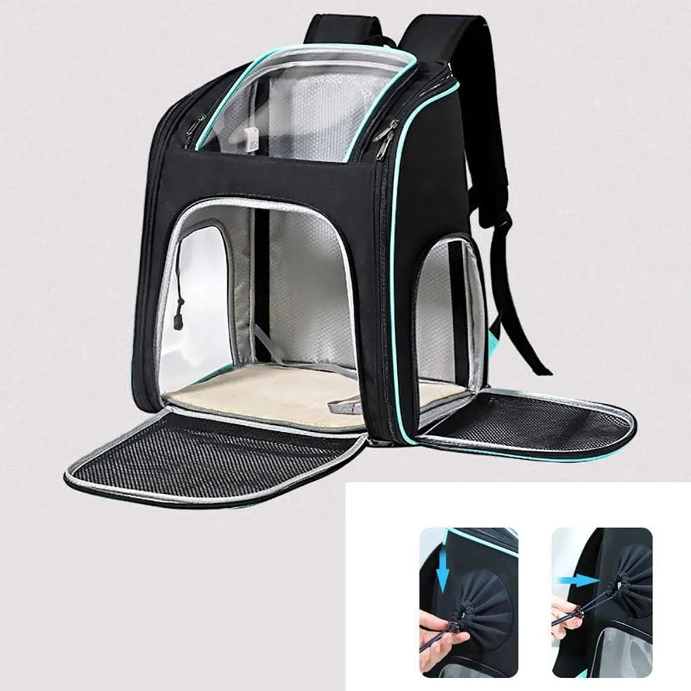 کیف حمل حیوانات خانگی کوله پشتی شفاف و قابل مشاهده PVC با پنجره ضد آب تنفسی سگ حیوان خانگی توله سگ کیسه حمل توری برای مسافرت در فضای باز