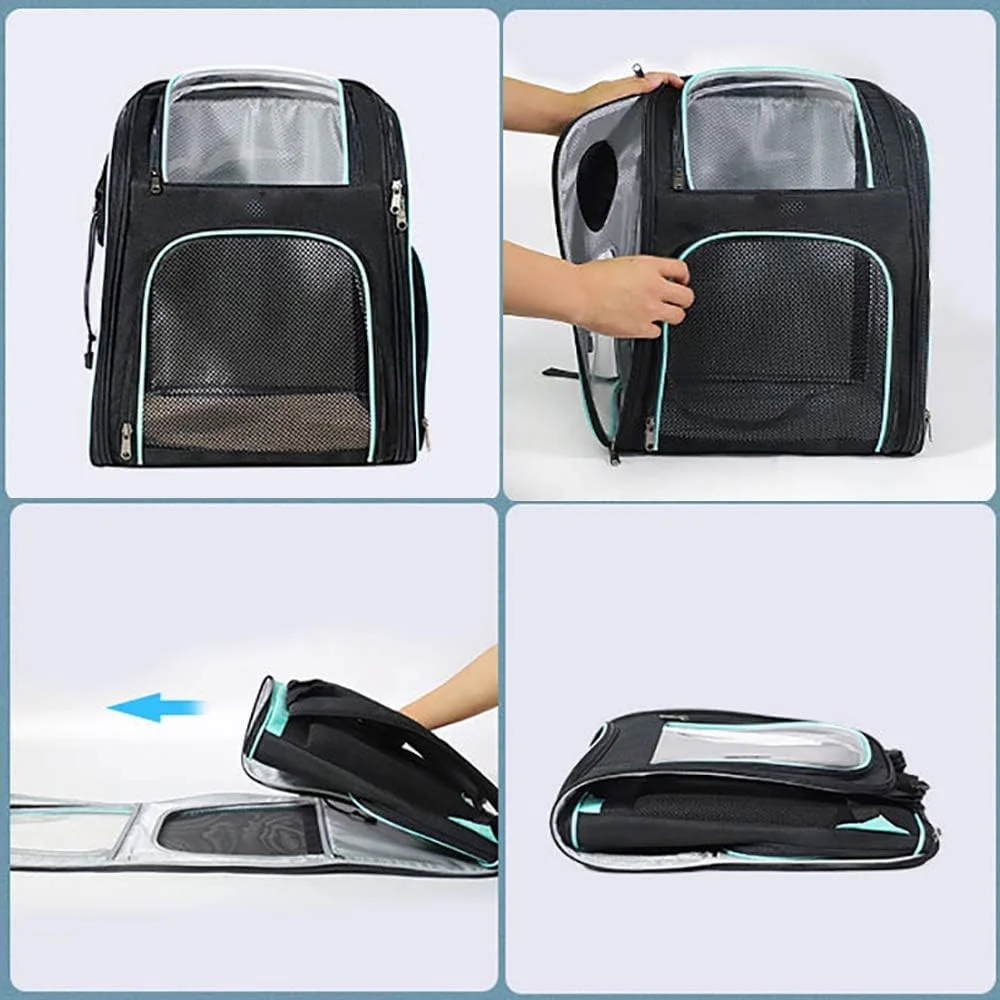 کیف حمل حیوانات خانگی کوله پشتی شفاف و قابل مشاهده PVC با پنجره ضد آب تنفسی سگ حیوان خانگی توله سگ کیسه حمل توری برای مسافرت در فضای باز