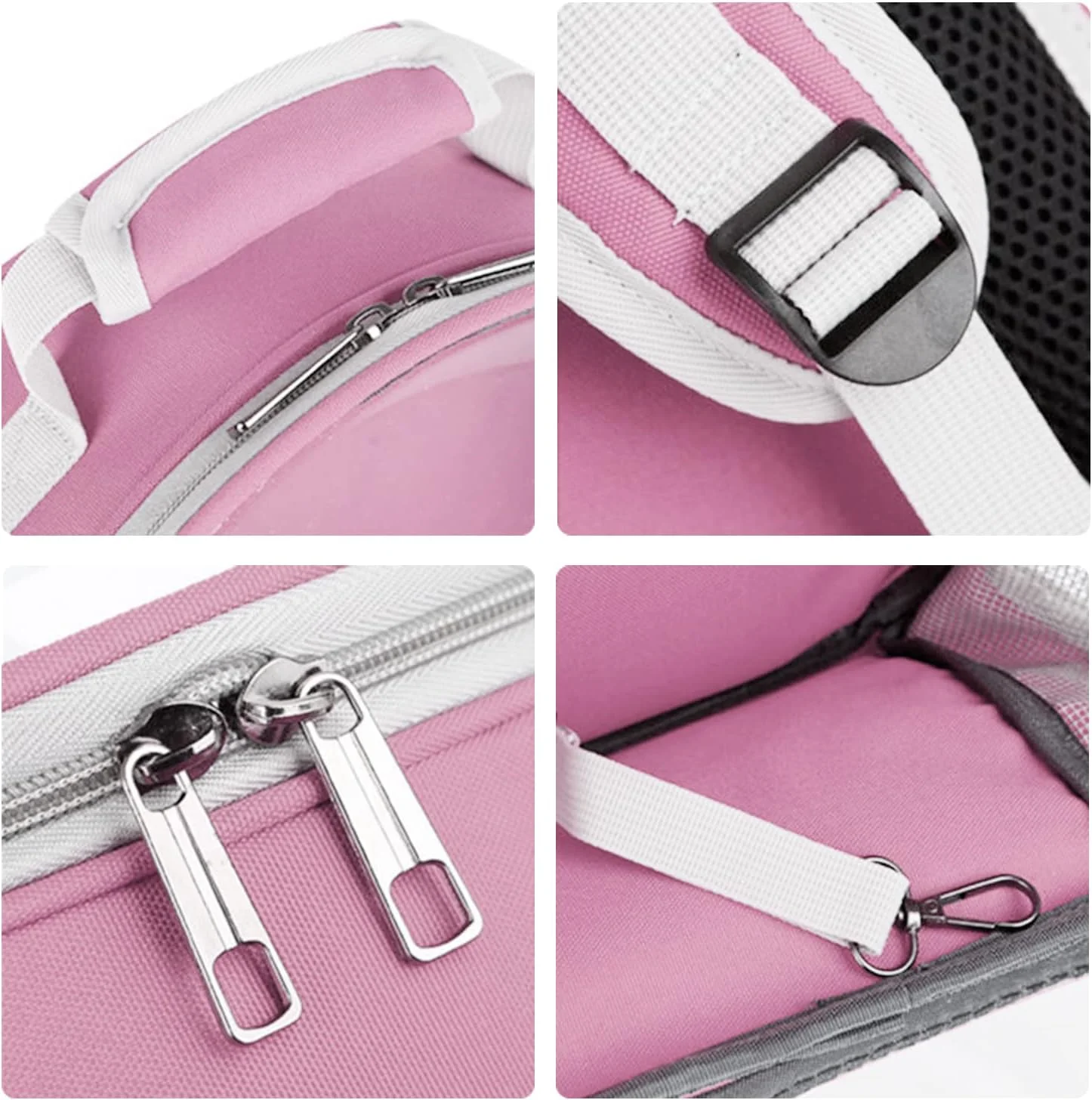 کیف کوله پشتی گربه، کوله پشتی حبابی حیوانات خانگی، کیف حمل حیوانات خانگی با پوشش فضایی، ضد آب شفاف و قابل تنفس، مناسب برای مسافرت، پیاده روی، قدم زدن و استفاده در فضای باز (صورتی)