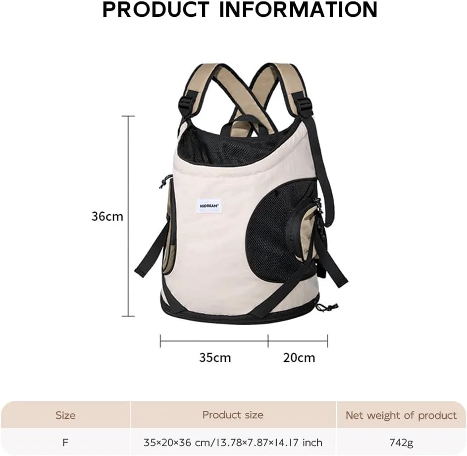 کیف حمل حیوانات خانگی، کوله پشتی قابل تنظیم برای حمل سگ و گربه، مناسب برای سگ ها و گربه های کوچک تا وزن 8.5 کیلوگرم، دارای جیب های ذخیره سازی، بندهای قابل تنظیم و کمربند ایمنی، قابل شستشو در ماشین لباسشویی