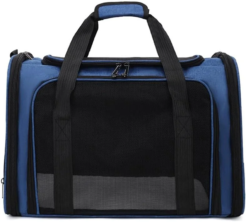 کیف حمل حیوانات خانگی، کیف حمل گربه و سگ، تایید شده برای هواپیما، نرم (آبی) کیف حمل حیوانات خانگی، کیف حمل گربه و سگ، تایید شده برای هواپیما، نرم (آبی)