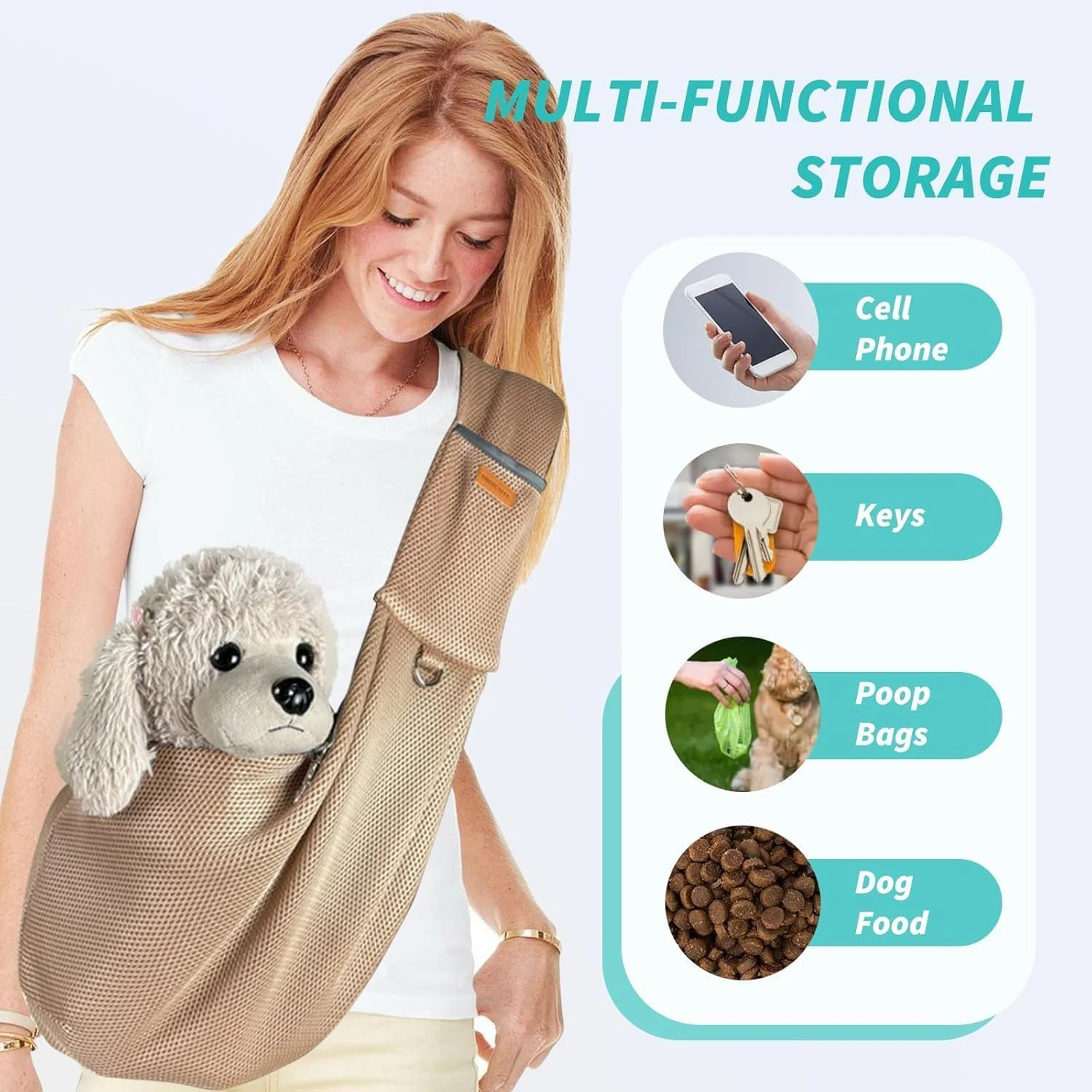 کیف حمل سگ، کیف حمل تاشو توله سگ با جیب نگهداری، کیف حمل حیوانات خانگی با کمربند ایمنی برای سگ ها و گربه های کوچک، لوازم ضروری توله سگ برای مسافرت در فضای باز کیف حمل سگ، کیف حمل تاشو توله سگ با جیب نگهداری، کیف حمل حیوانات خانگی با کمربند ایمنی برای سگ ها و گربه های کوچک، لوازم ضروری توله سگ برای مسافرت در فضای باز