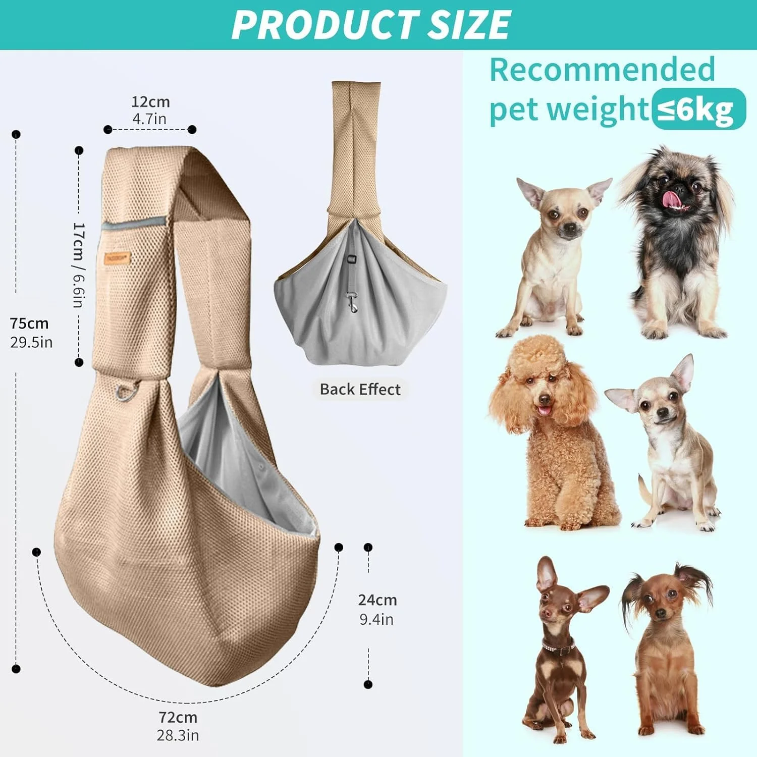کیف حمل سگ، کیف حمل تاشو توله سگ با جیب نگهداری، کیف حمل حیوانات خانگی با کمربند ایمنی برای سگ ها و گربه های کوچک، لوازم ضروری توله سگ برای مسافرت در فضای باز کیف حمل سگ، کیف حمل تاشو توله سگ با جیب نگهداری، کیف حمل حیوانات خانگی با کمربند ایمنی برای سگ ها و گربه های کوچک، لوازم ضروری توله سگ برای مسافرت در فضای باز