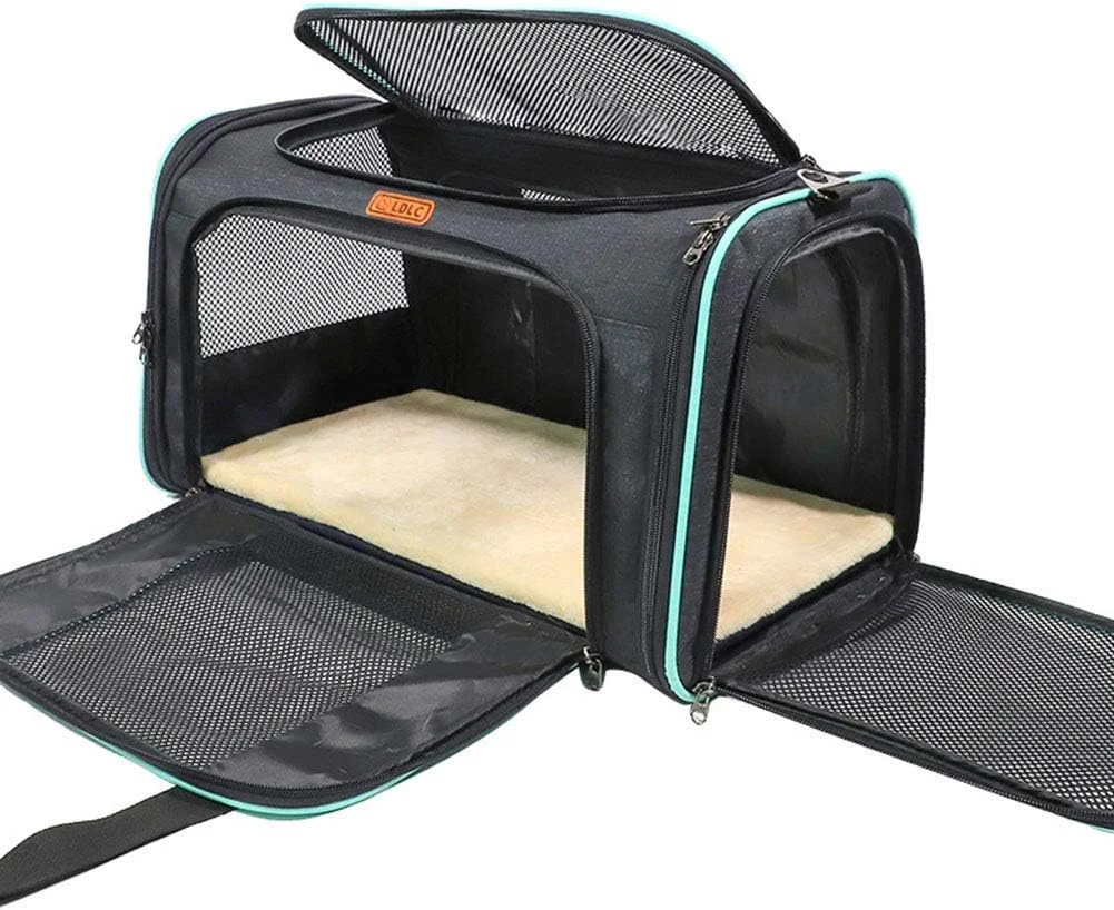 کیف حمل حیوانات خانگی برای گربه و سگ، کیف توری نرم و سبک وزن با کیفیت عالی، قابل حمل، تاشو، مناسب خودرو و هواپیما