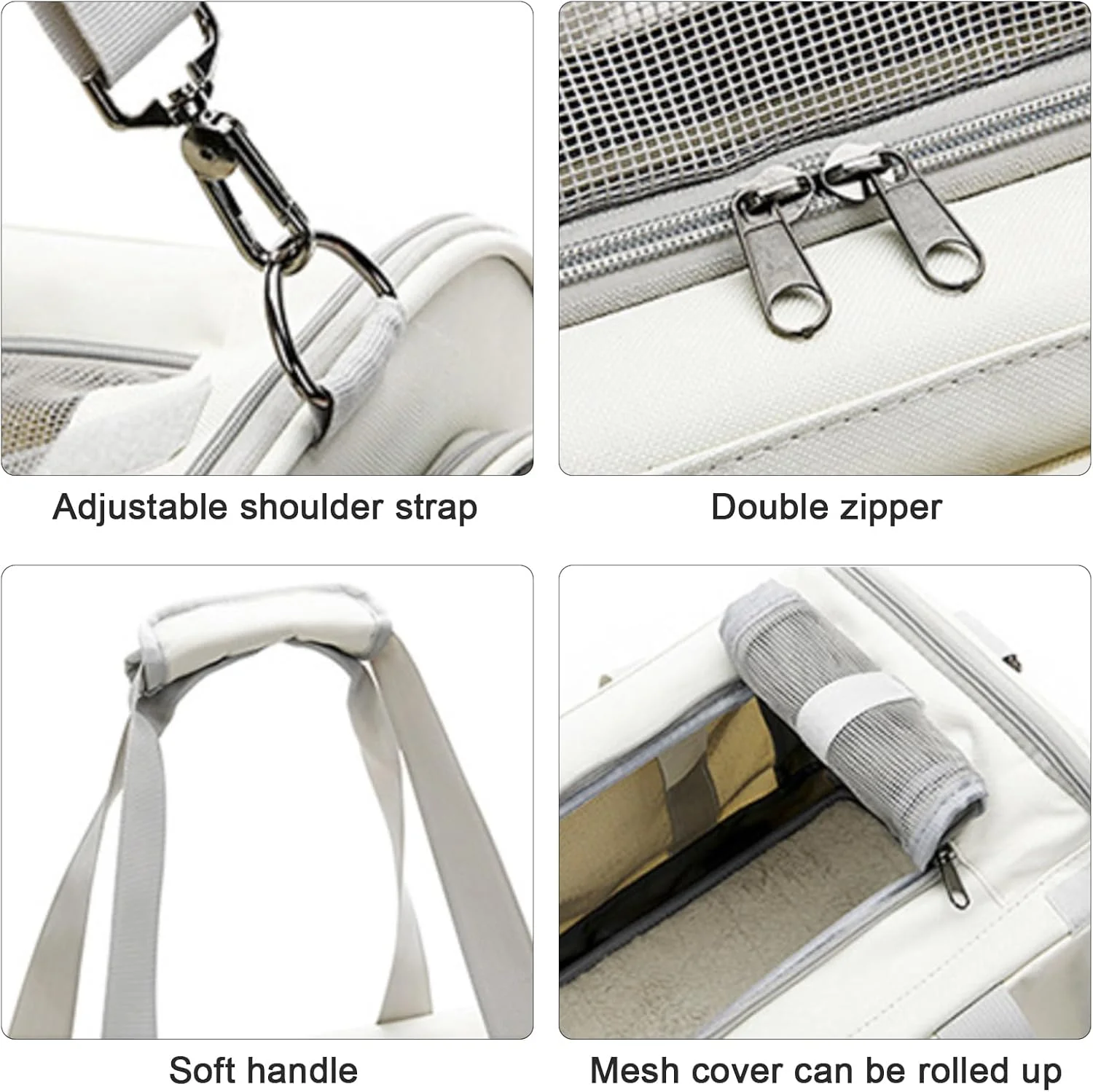 کیف حمل گربه، کیف حمل سگ قابل حمل سبک وزن مورد تایید خطوط هوایی، باکس حمل سگ برای سگ های متوسط، کیف حمل گربه (خاکستری)