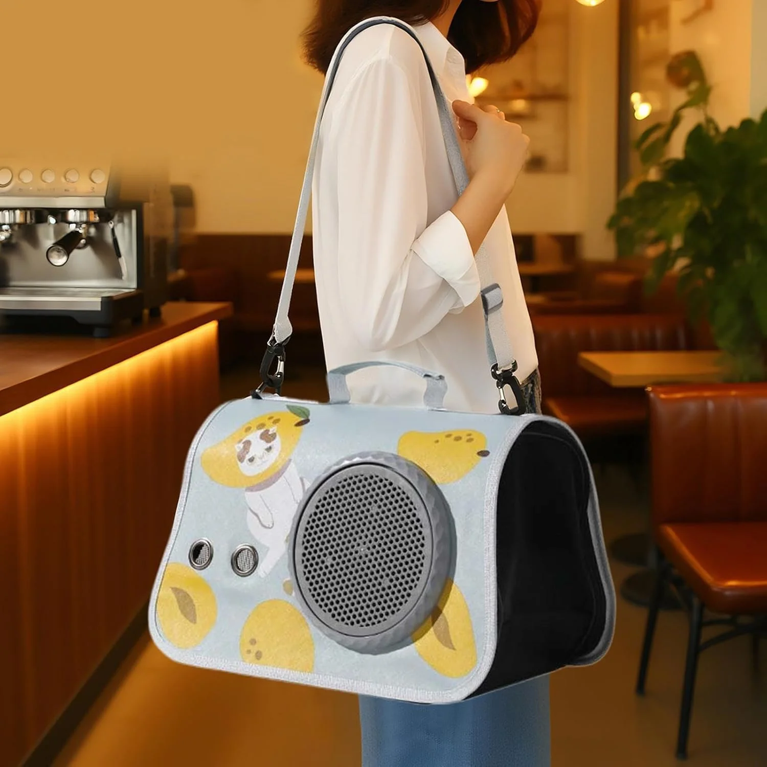 کیف حمل حیوانات خانگی، کیف بزرگ ضدآب با بند شانه برای سفرهای کوتاه، پیک نیک، پیاده روی، کمپینگ و رفت و آمد