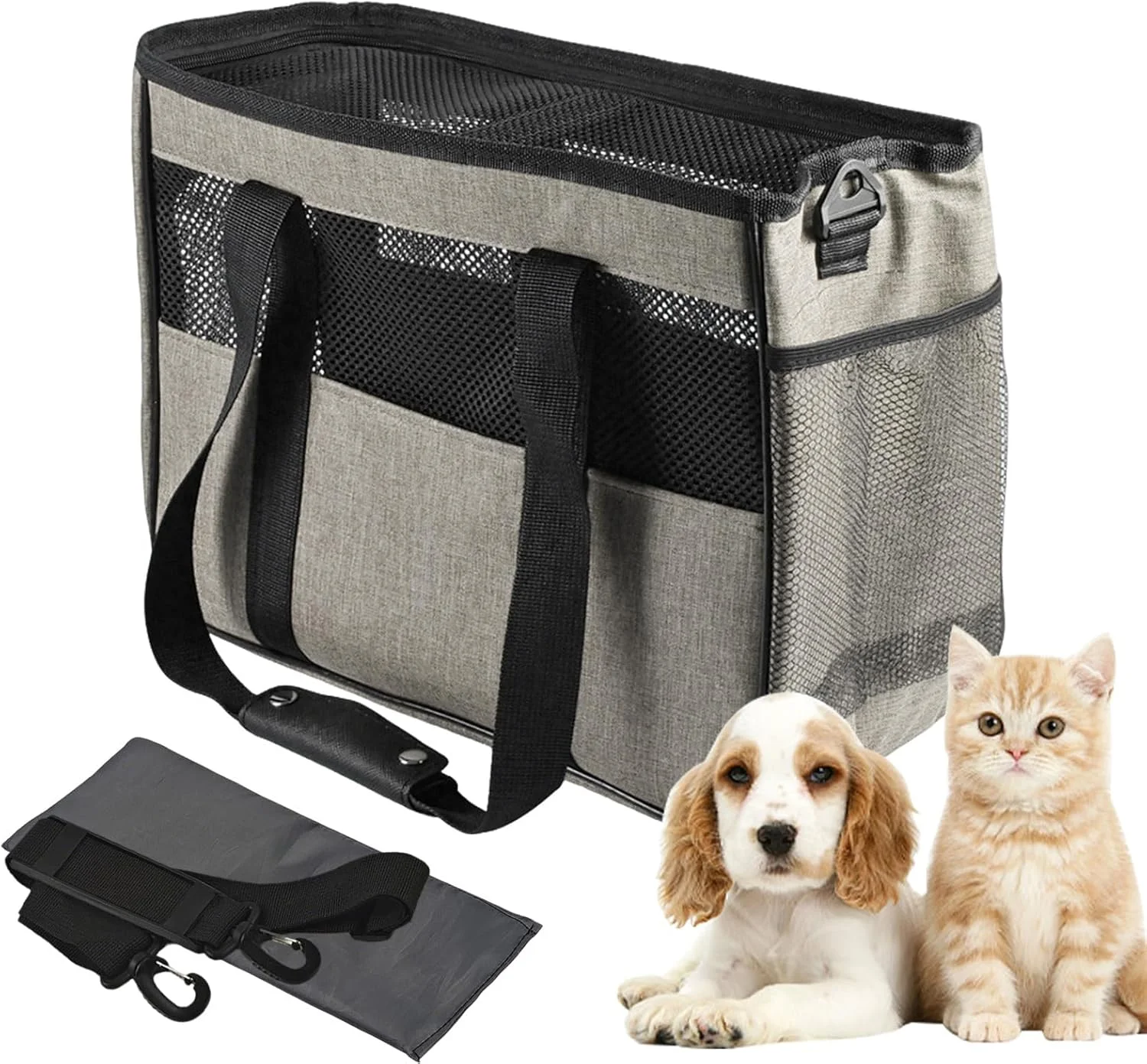کیف حمل حیوانات خانگی کوچک، کیف کمری ایمنی مسافرتی حیوانات | لوازم حمل و نقل حیوانات خانگی انعطاف پذیر و تنفسی برای پیک نیک، کمپینگ، پیاده روی و سفر جاده ای