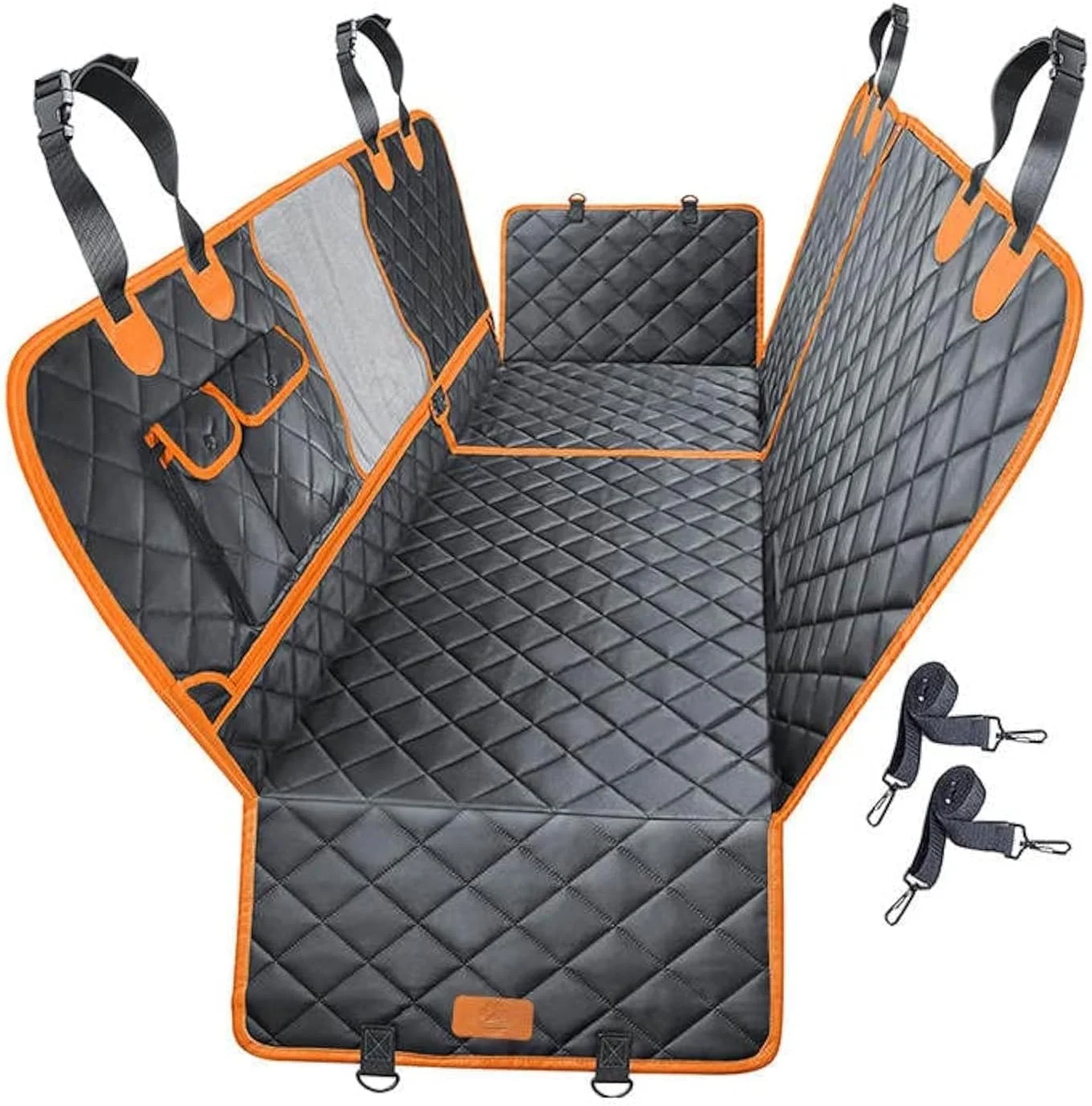 روکش صندلی خودرو سگ 4 در 1، ضد آب، تشک مسافرتی سگ، حمل کننده توری سگ، محافظ کوسن گهواره ای با زیپ و جیب (مشکی)