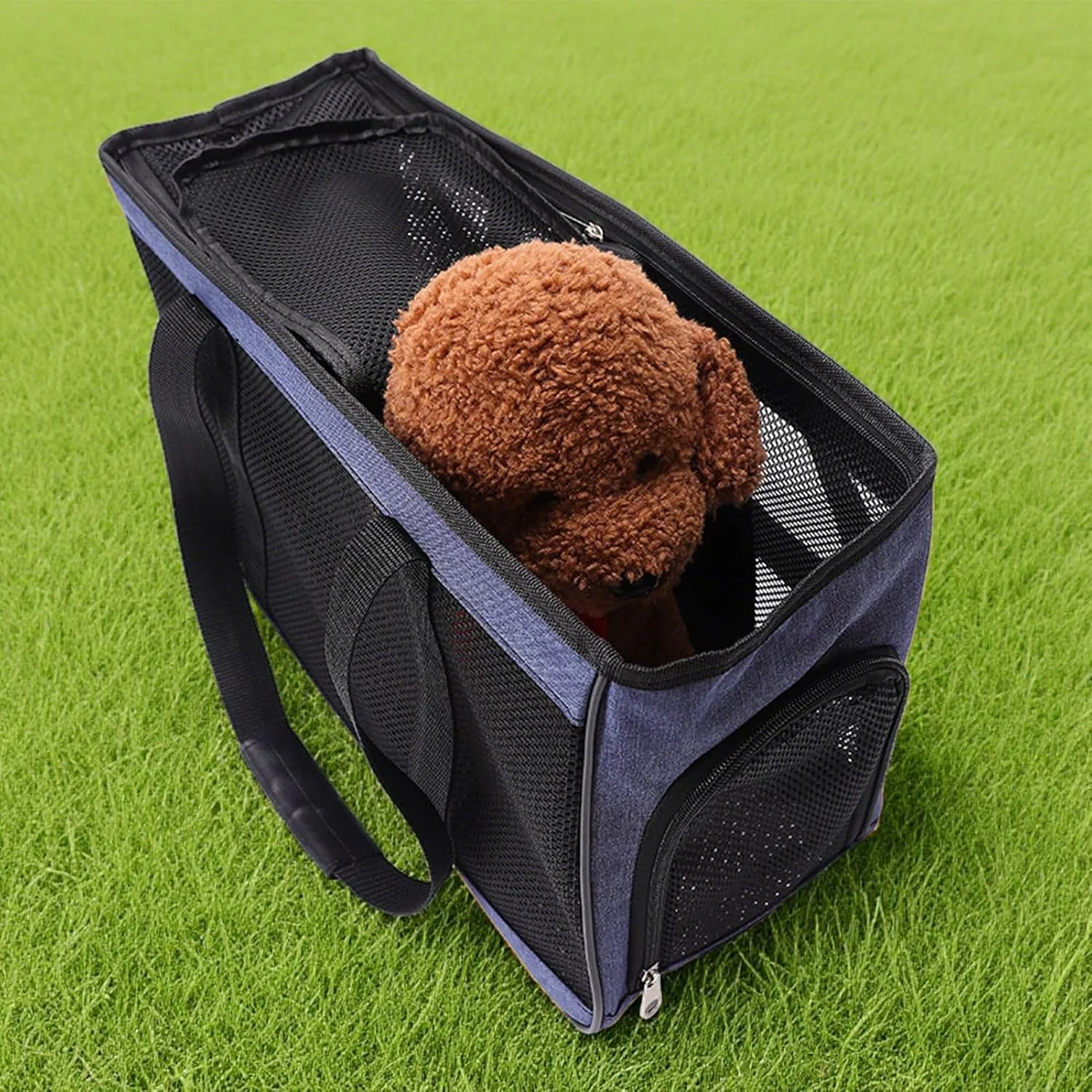 کیف حمل سگ های کوچک - کیف کمری مسافرتی چند جیبی برای گربه ها - بند شانه ای انعطاف پذیر برای حمل حیوانات خانگی، مناسب برای سفر جاده ای، پیاده روی، پیک نیک و تعطیلات