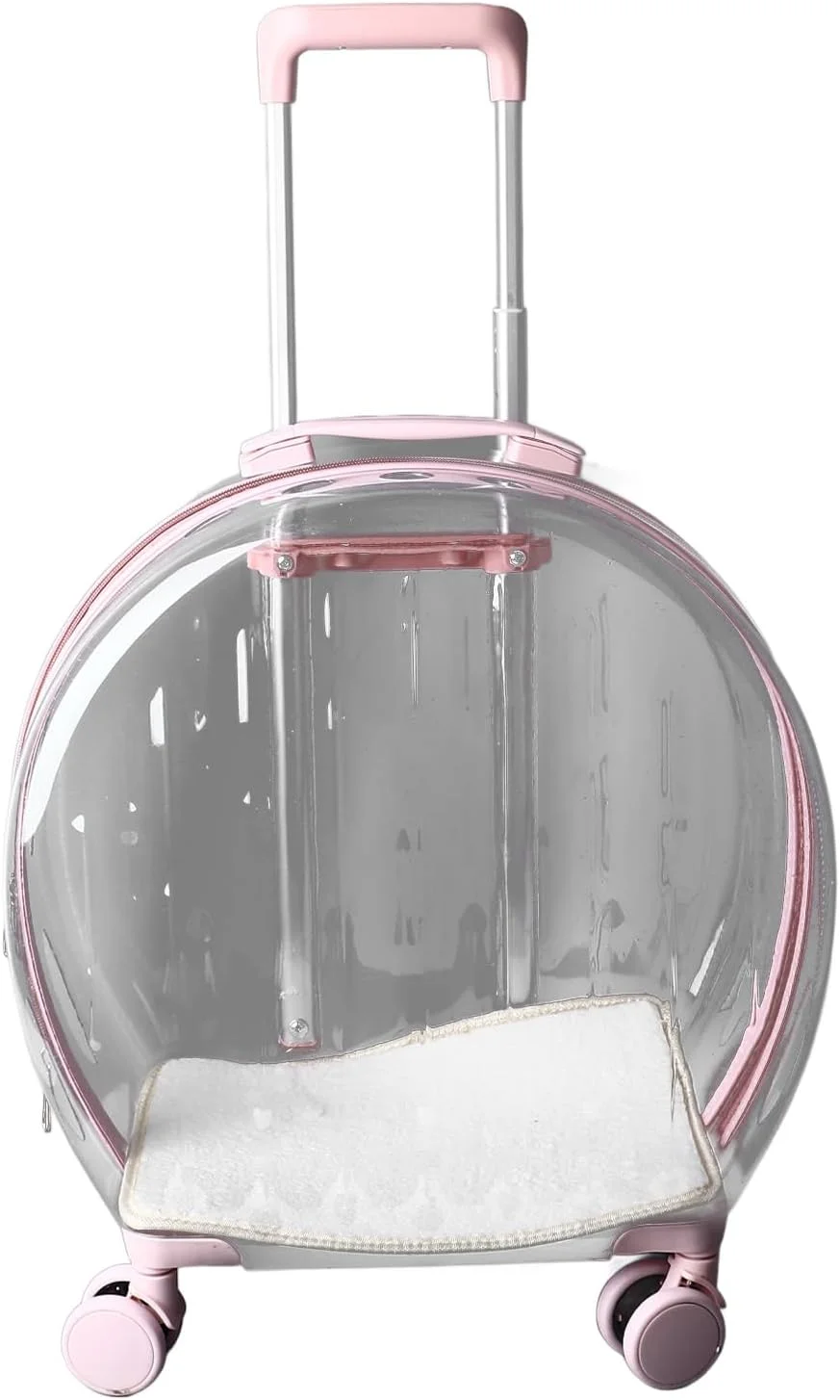 کیف ترولی حمل گربه شفاف Cryfokt با چرخهای بیصدا، ابعاد 45x25x50 سانتیمتر، مناسب سفر و دارای فضای بزرگ برای حیوانات خانگی کوچک و متوسط کیف ترولی حمل گربه شفاف Cryfokt با چرخهای بیصدا، ابعاد 45x25x50 سانتیمتر، مناسب سفر و دارای فضای بزرگ برای حیوانات خانگی کوچک و متوسط