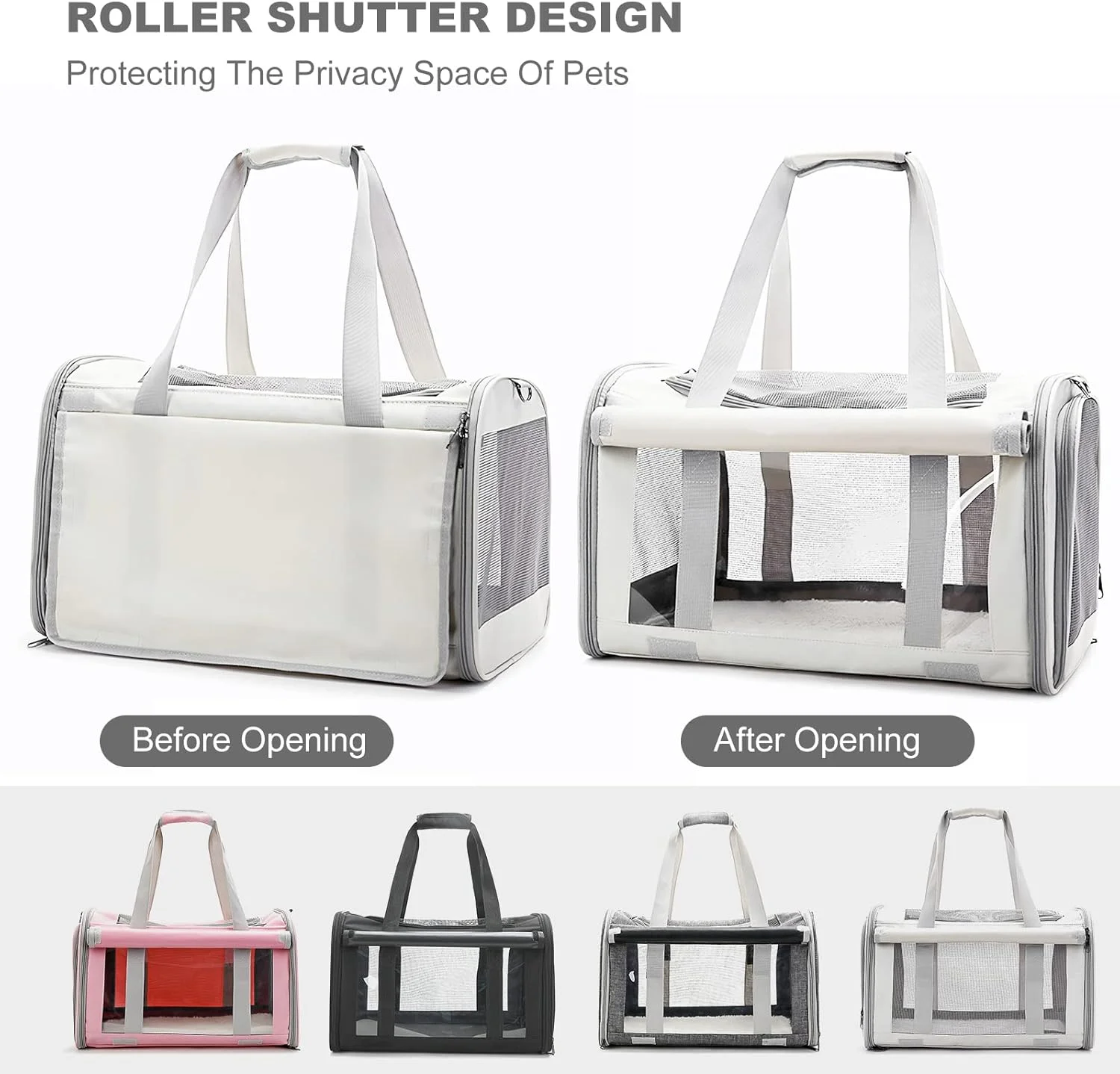 کیف حمل نرم حیوانات خانگی، سگ، گربه، توله سگ، کیف مسافرتی قابل حمل برای گربه ها، سگ ها و حیوانات خانگی با کمربند ایمنی داخلی و تشک قابل جابجایی، کیف گربه تاشو و بادوام، رنگ صورتی