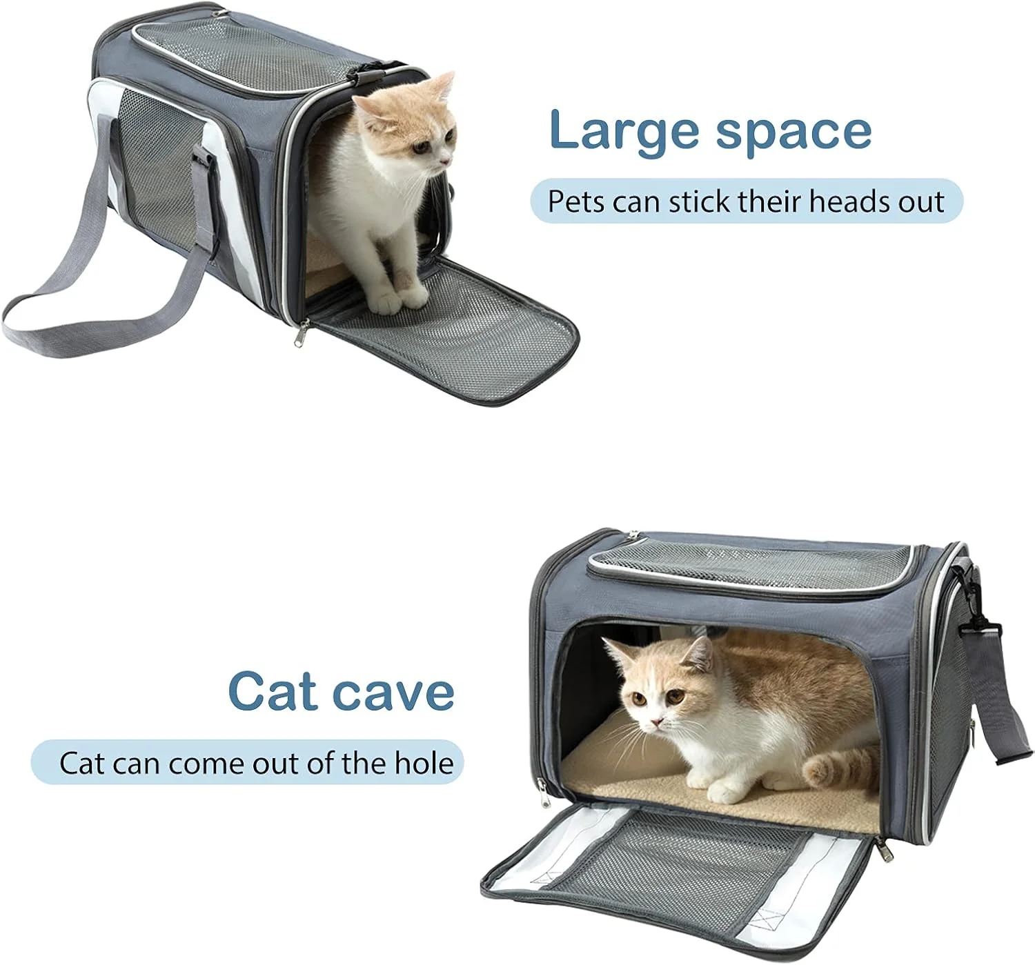 کیف حمل گربه و سگ، تاشو و دارای تهویه مناسب با تخت پشم گوسفند نرم، بند شانه قابل تنظیم، مناسب برای مسافرت در فضای باز، پیاده روی - صورتی