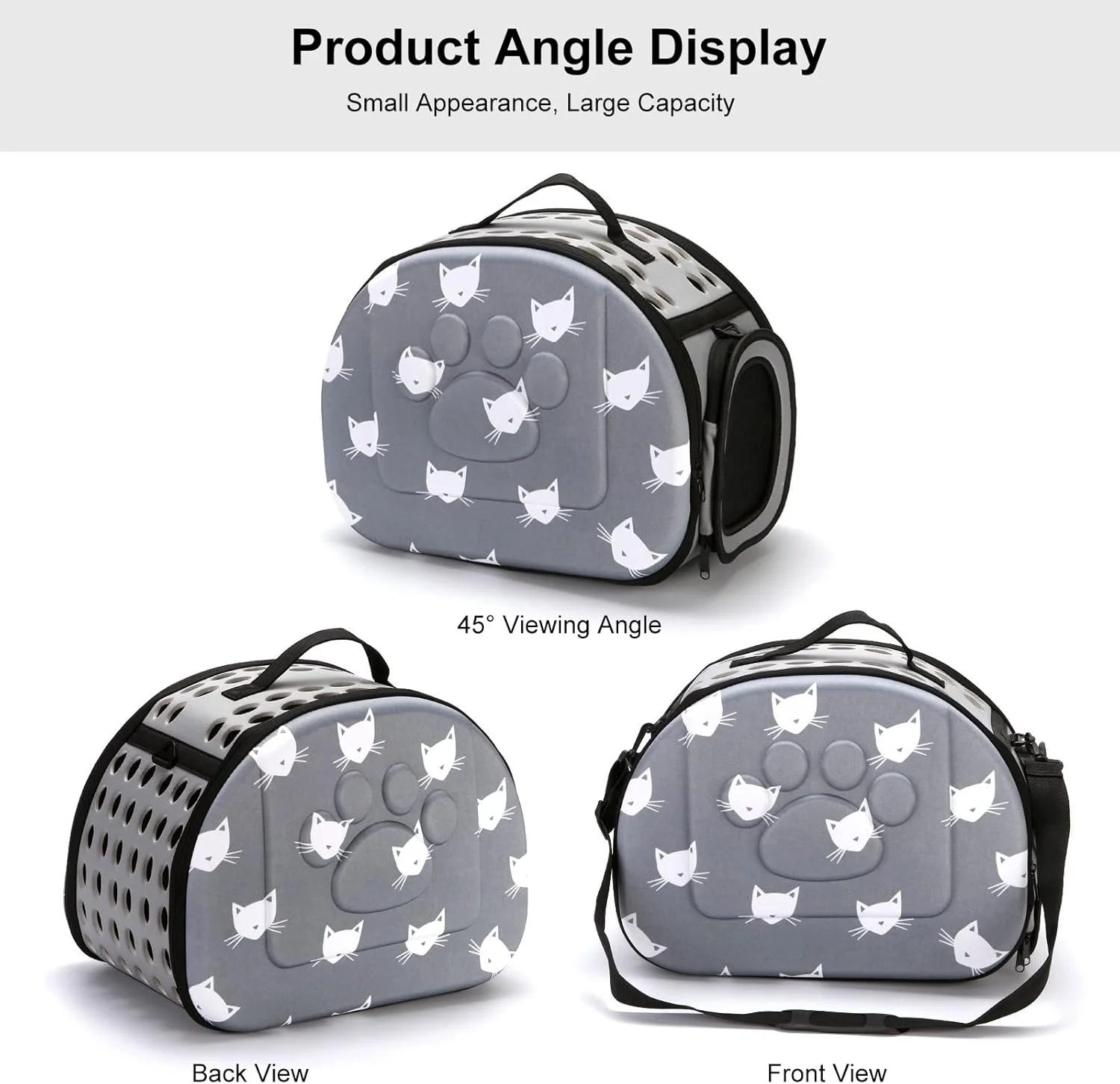 کیف حمل حیوانات خانگی، کیف تاشو سگ با پد نرم جداشدنی، کیف حمل حیوانات خانگی مورد تایید خطوط هوایی برای گربه ها و توله سگ ها، کیف های کوچک حمل گربه با بند شانه، برای مسافرت، پیاده روی، قدم زدن