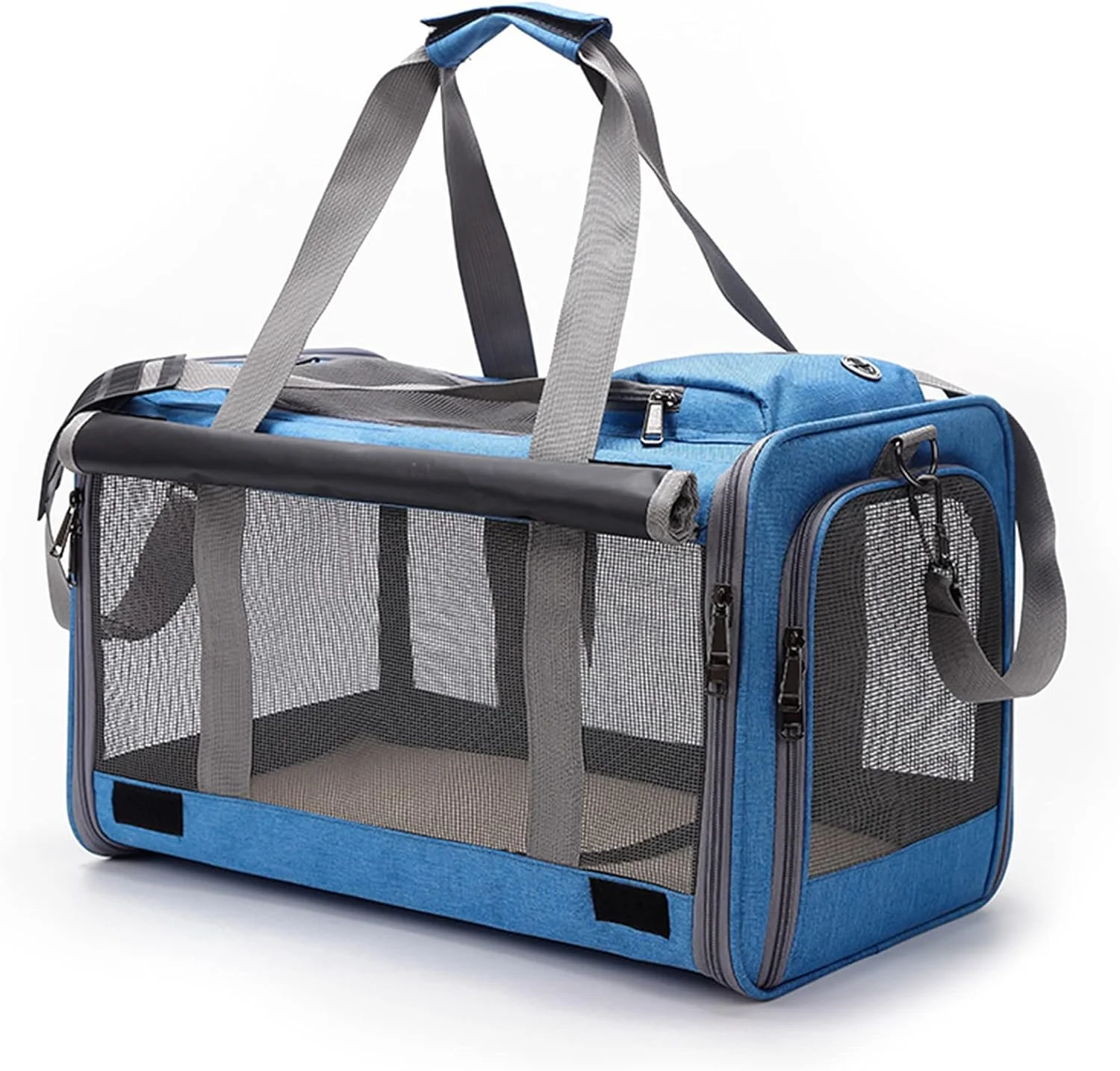 کیف حمل حیوانات خانگی بزرگ و سبک وزن، کیف حمل سگ مورد تایید خطوط هوایی با تشک قابل شستشو و جداشدنی، کیف حمل تاشو گربه با بند شانه، بازشو از بالا، مناسب برای گربه ها و توله سگ های زیر 9 کیلوگرم