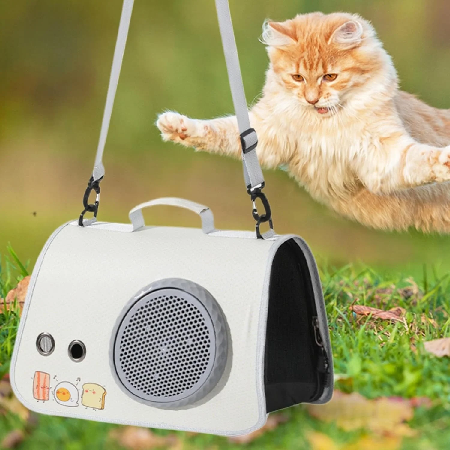 کیف حمل حیوانات خانگی برای گربه - کیف حمل سگ، کیف بزرگ ضد آب با بند شانه ای برای سفرهای کوتاه، پیک نیک، پیاده روی، کمپینگ و رفت و آمد