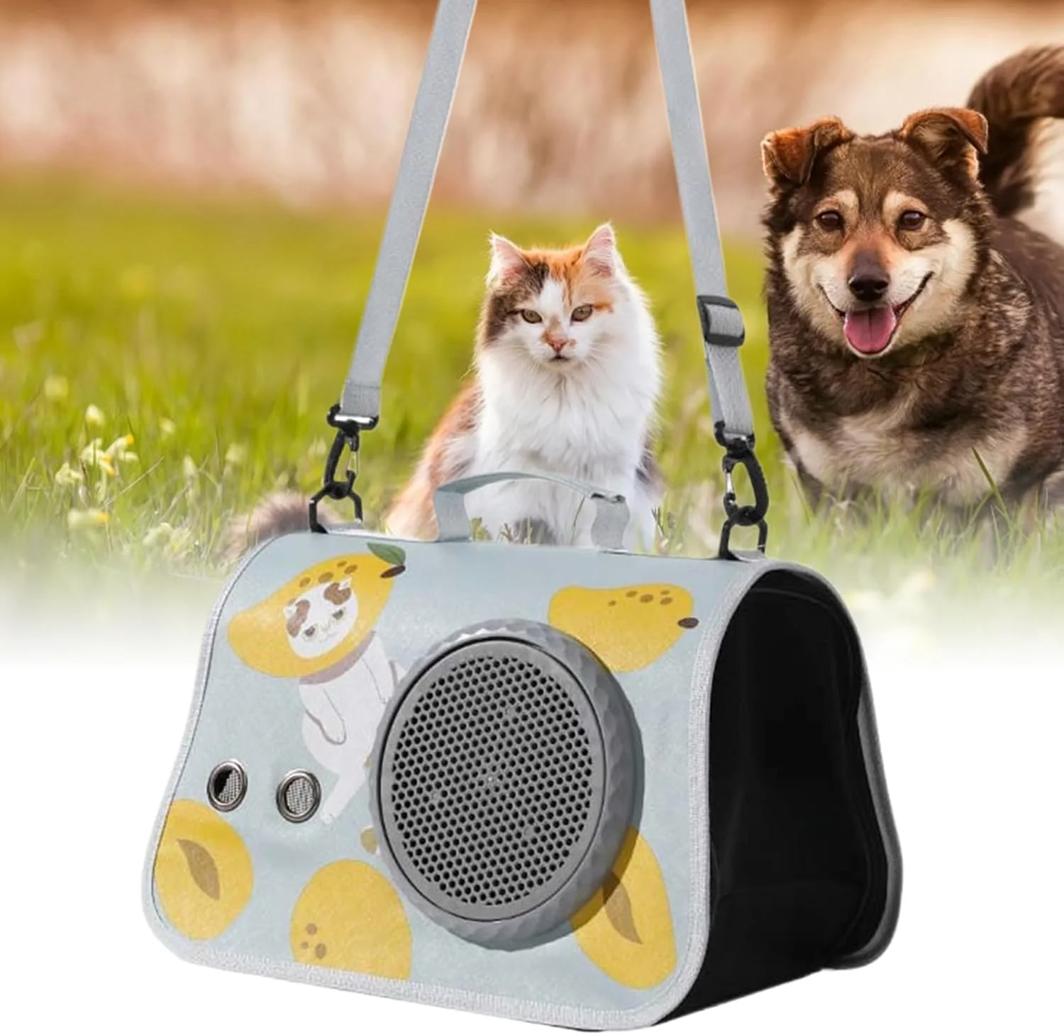 کیف حمل سگ، کیف شانه ای مسافرتی حیوانات خانگی، کیف بزرگ ضد آب با بند شانه ای برای سفرهای کوتاه، پیک نیک، پیاده روی، کمپینگ و رفت و آمد