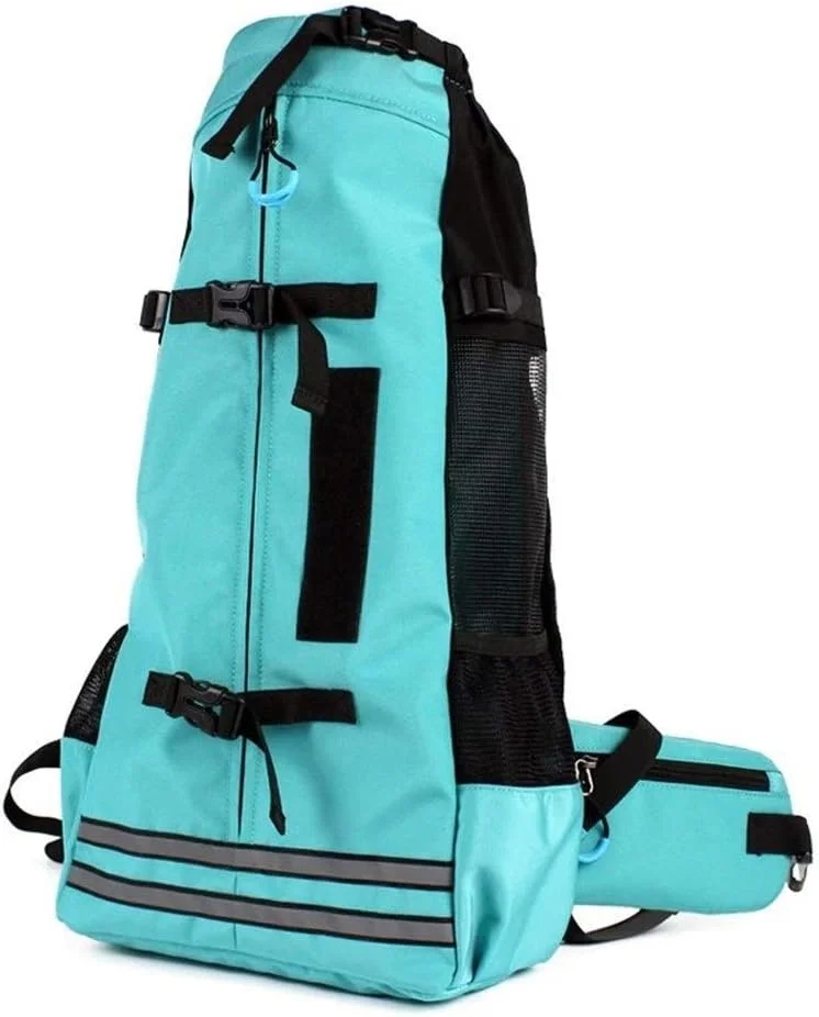 کیف حمل سگ برای سگ های بزرگ، کوله پشتی سگ های گلدن رتریور و بولداگ، کوله پشتی قابل تنظیم برای سفر سگ های بزرگ، محصولات حیوانات خانگی، کوله پشتی حمل حیوانات خانگی برای سگ ها و گربه های کوچک و متوسط (رنگ: آبی، سایز: M)