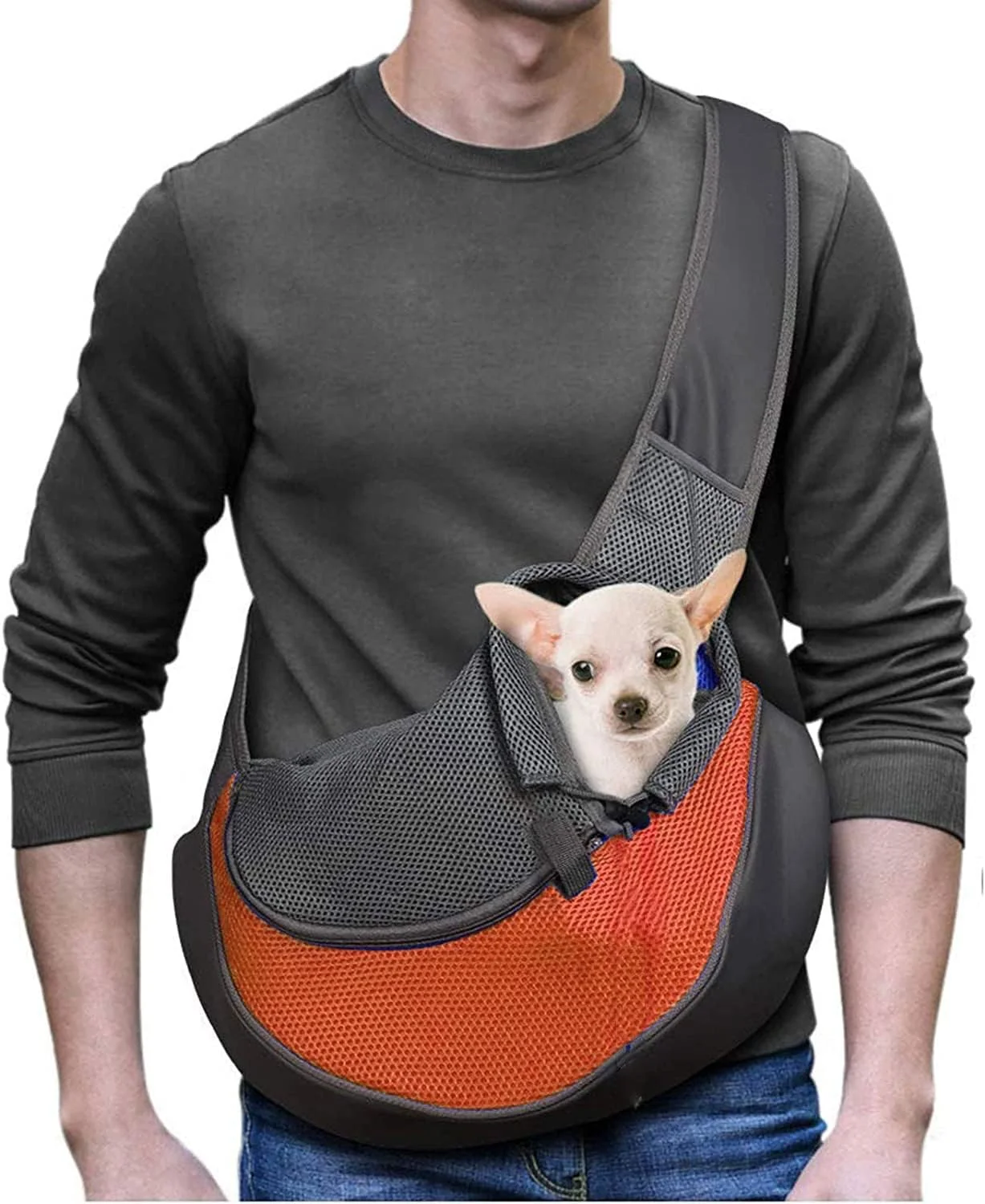 کیف حمل حیوانات خانگی قابل تنظیم Excefore برای سگ‌ها و گربه‌های کوچک - کیف دوشی توری و قابل تنفس برای سفر و پیاده‌روی در فضای باز