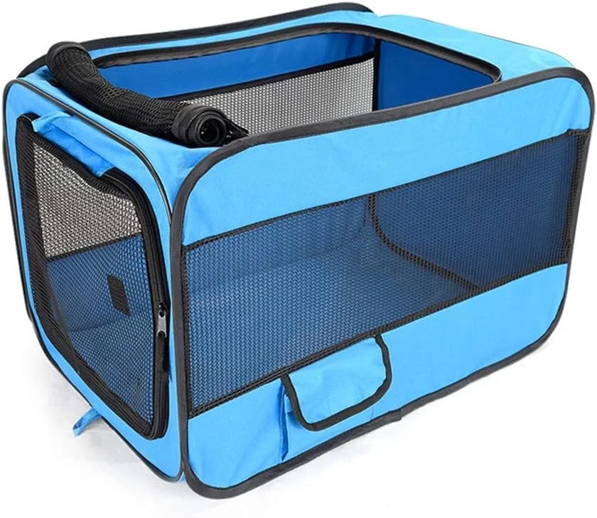 محفظه تاشو و تنفسی حمل حیوانات خانگی سگ و گربه - کیف حمل سگ قابل حمل برای مسافرت در خودرو با تشک پشمی نرم برای کمپینگ در فضای داخلی و خارجی