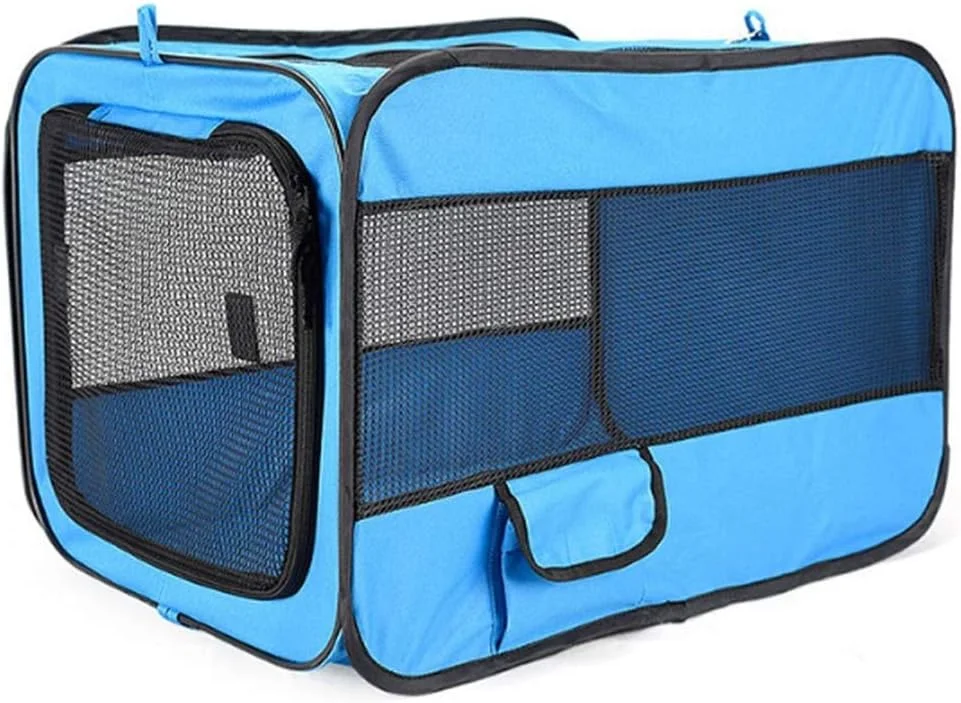 محفظه تاشو و تنفسی حمل حیوانات خانگی سگ و گربه - کیف حمل سگ قابل حمل برای مسافرت در خودرو با تشک پشمی نرم برای کمپینگ در فضای داخلی و خارجی
