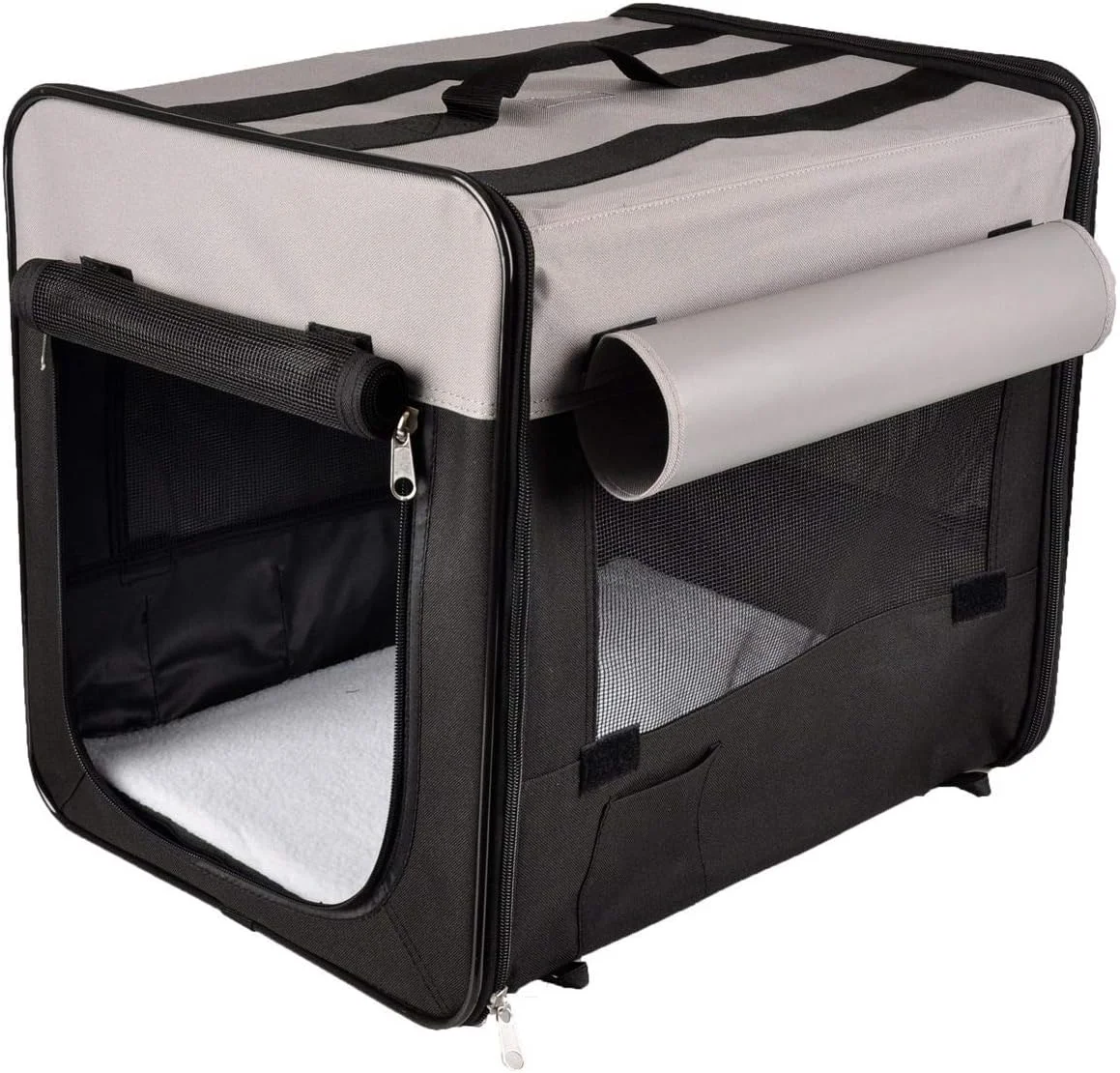 کیف حمل تاشو حیوانات خانگی فلامینگو ۷۹ سانتی متر مشکی و خاکستری