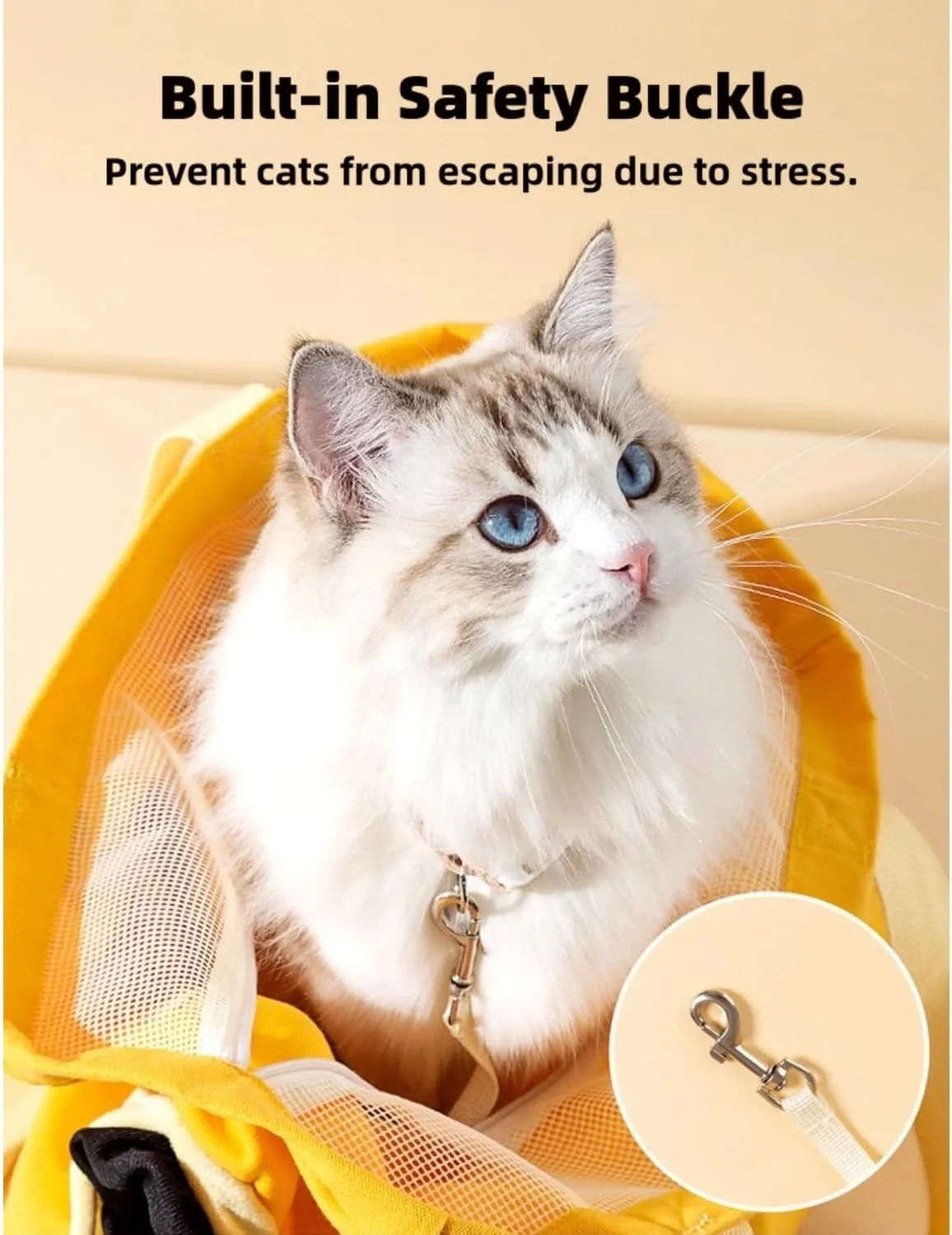 Canvas Pet Carrier Bag for Cats and Dogs - Multifunctional, Secure, Easy Clean Travel Cat Bag, Space-Saving Design, Fashionable Yellow - Suitable for Small Pets