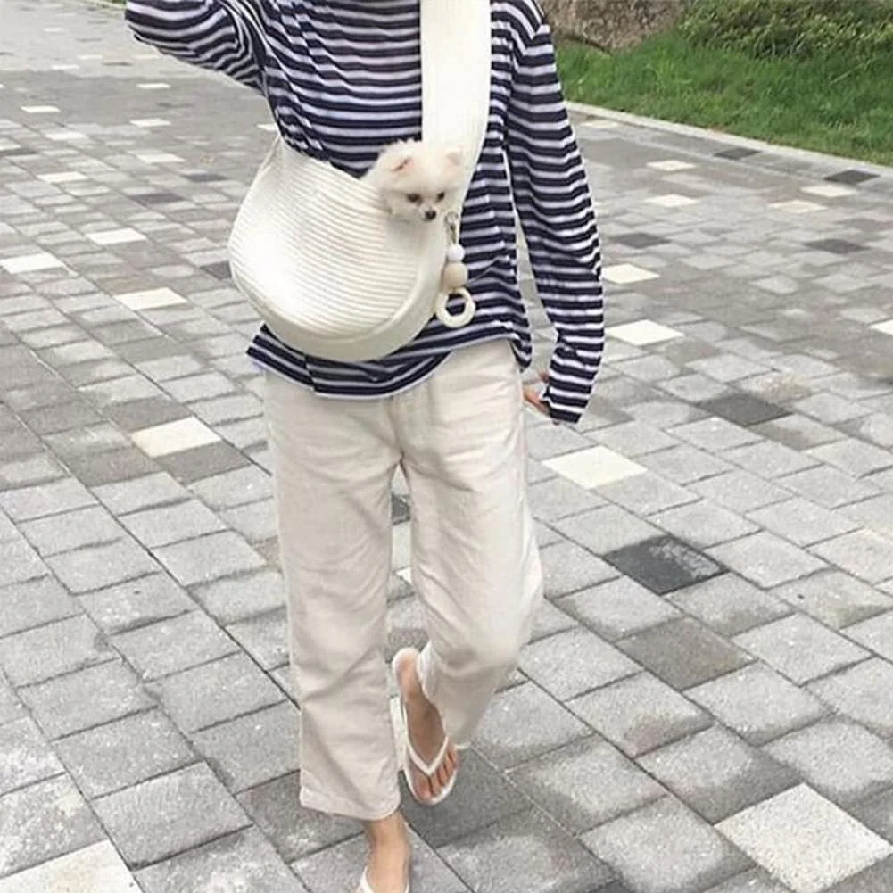 Gigicloud Pet Carrier Bags Large-Capacity Pet Travel Carrier Portable Outdoor Dog Crossbody Bags Pet Carrier Tote for Cats Dogs Outdoor Subway Shopping Hiking Traveling, Within 8 Pounds