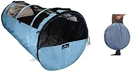 محفظه حمل حیوانات خانگی HandinHandCreations، لانه بزرگ، خانه متحرک ایمن سگ و گربه، لیموزین حیوانات خانگی با کمربند ایمنی و کیف نگهداری، 47Lx24H، رنگ خاکستری