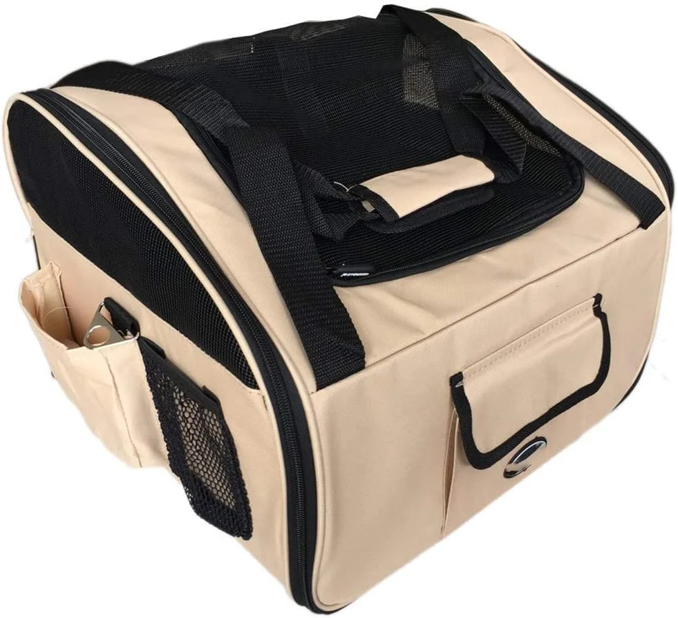 کیف حمل حیوانات خانگی، باکس حمل سگ و گربه، کوله پشتی سگ، زیرانداز ضد آب سگ مناسب برای توله سگ و گربه، مناسب برای صندلی ماشین به همراه نگهدارنده قلاده