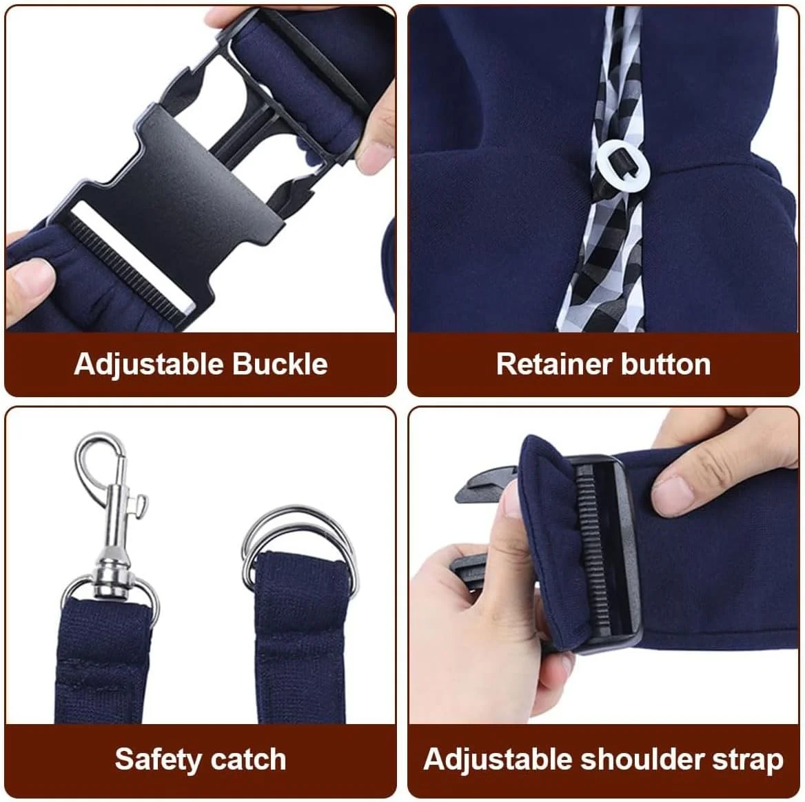 کیف حمل سگ Joyzzz، کیف رودوشی برگشت‌پذیر بدون دست با جیب ذخیره‌سازی، کیف بند شانه‌ای قابل تنظیم برای سگ‌های کوچک تا متوسط، کیف دستی حمل توله سگ برای پیاده‌روی‌های روزانه، مسافرت در فضای باز