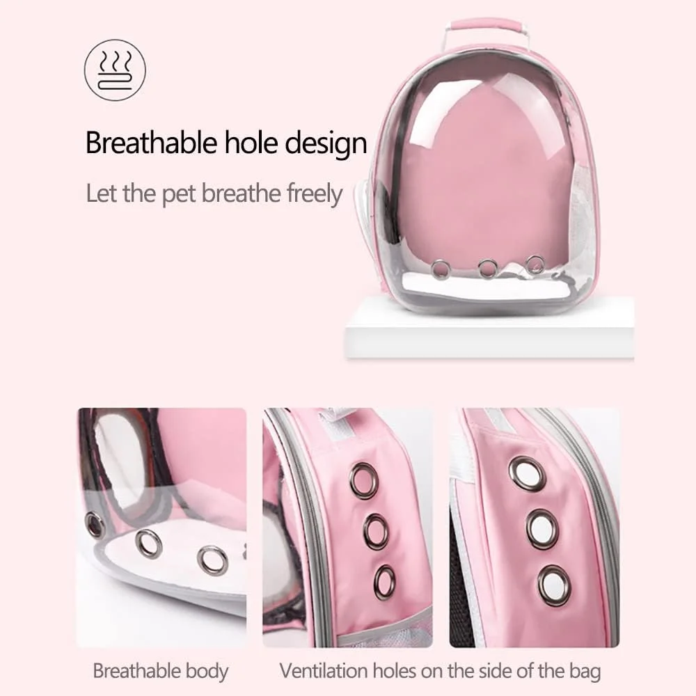 کیف حمل حیوانات خانگی JJONE، کوله پشتی کپسول فضایی گربه، کوله پشتی حبابی شفاف برای گربه ها و توله سگ ها، کیف قابل حمل گربه سگ برای مسافرت و پیاده روی در فضای باز (سبز-A)