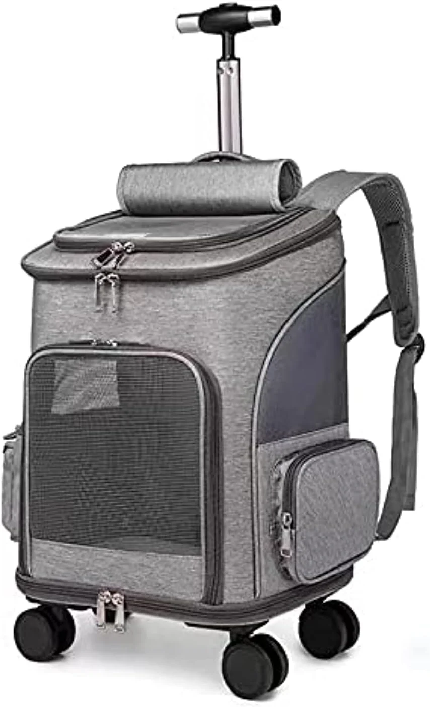 کیف حمل حیوانات خانگی لیموس، کوله پشتی سگ تاشو و قابل گسترش برای سگ ها و گربه های کوچک، کیف کوله پشتی تنفسی برای مسافرت (خاکستری)