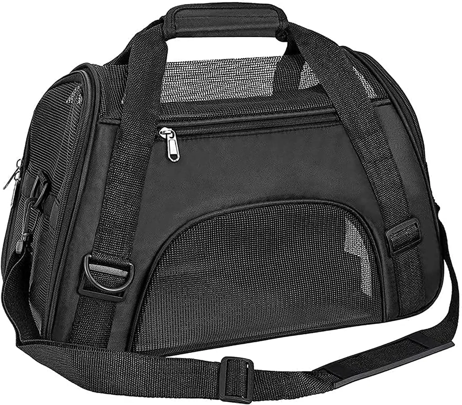 کیف حمل گربه و سگ، کیف مسافرتی نرم و تایید شده برای حیوانات خانگی (مشکی)