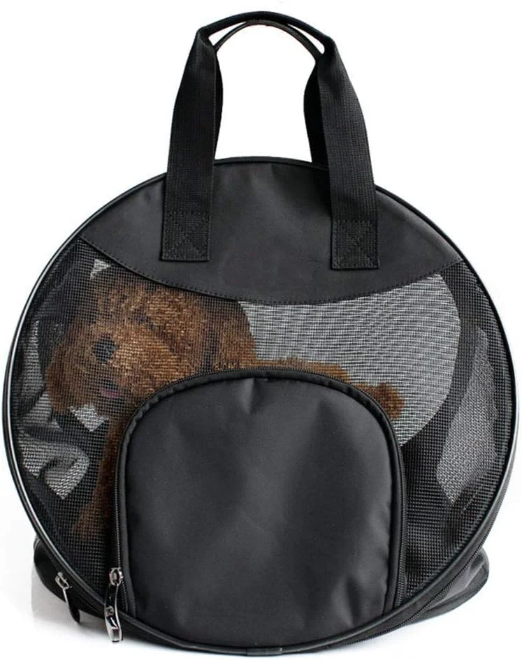 کیف حمل و نقل حیوانات خانگی کوچک و قابل حمل، کیف دستی تاشو با پد (مشکی)