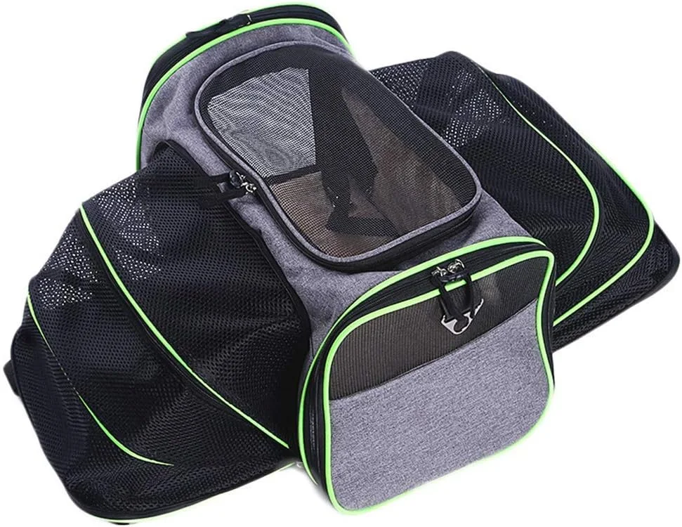 کیف حمل حیوانات خانگی تاشو و نرم، مناسب گربه و سگ کوچک، مورد تایید خطوط هوایی، دارای فرش پشمی جداشدنی، حداکثر وزن قابل حمل 5 کیلوگرم