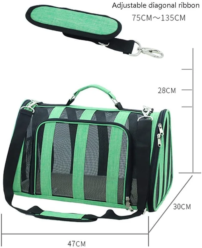 کیف حمل تاشو و قابل حمل حیوانات خانگی، کیف مسافرتی نرم و تاشو برای توله سگ و گربه های متوسط
