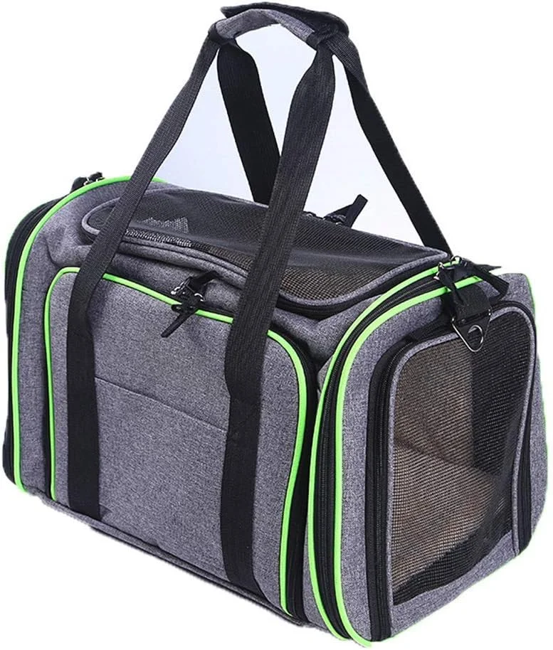 کیف حمل حیوانات خانگی تاشو و نرم، مناسب گربه و سگ کوچک، مورد تایید خطوط هوایی، دارای فرش پشمی جداشدنی، حداکثر وزن قابل حمل 5 کیلوگرم