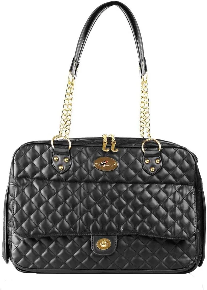 کیف حمل حیوانات خانگی چرمی لوکس برای سگ ها و گربه های کوچک، تا وزن 4.5 کیلوگرم، 40x18x28 سانتی متر