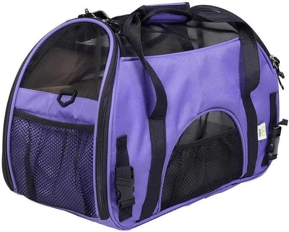 کیف حمل حیوانات خانگی قابل حمل، کیف حمل و نقل مورد تایید خطوط هوایی با تخت پشمی برای سگ ها و گربه های کوچک