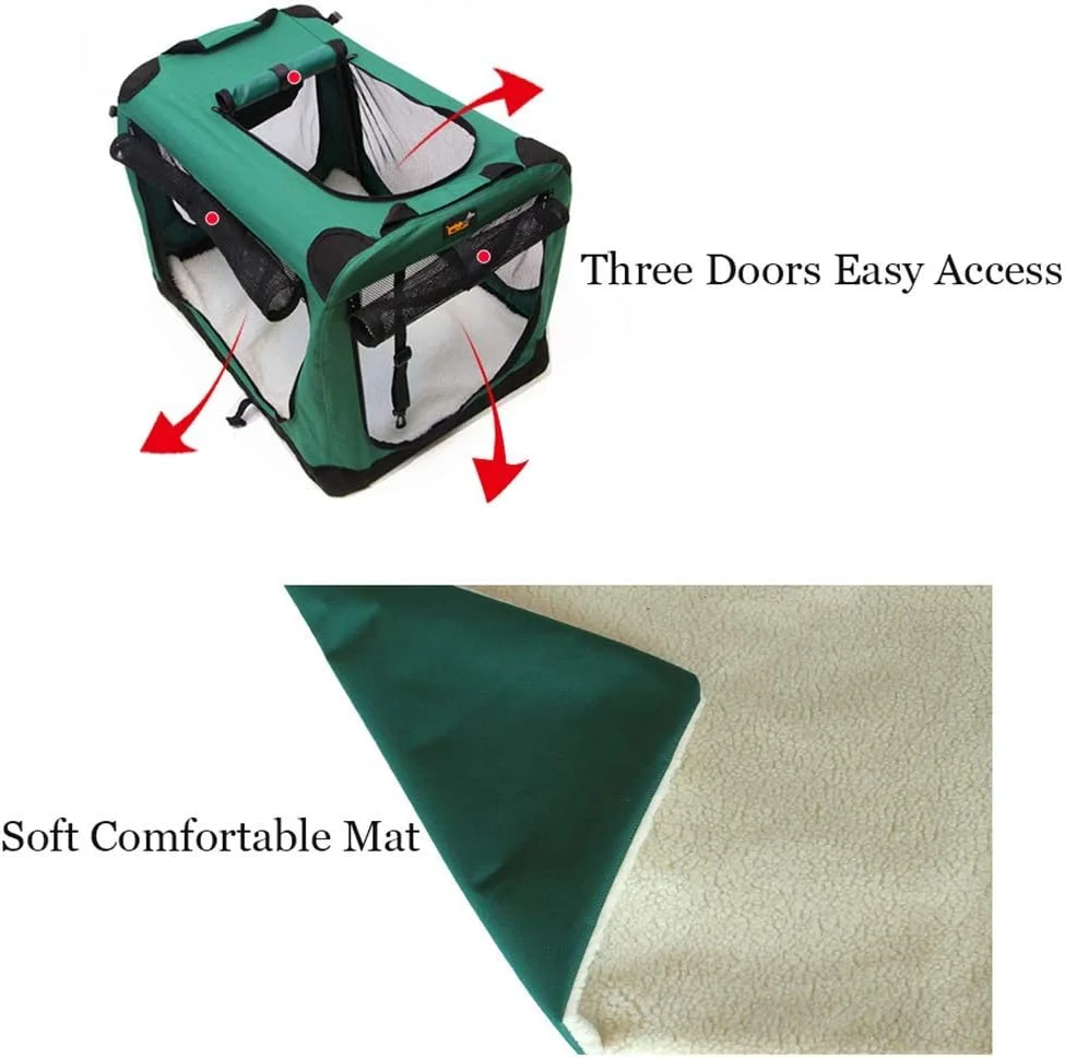 کیف حمل نرم و تاشو حیوانات خانگی - مناسب سگ، گربه، خرگوش - با زیرانداز پشمی - قابل استفاده در داخل و خارج از منزل