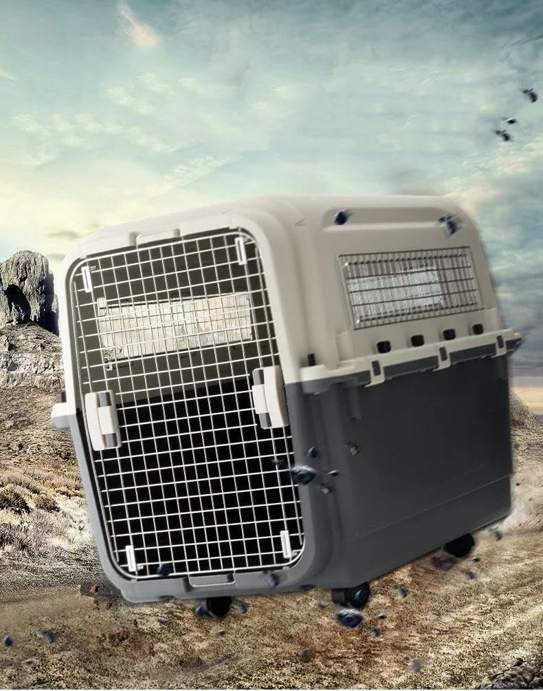 باکس حمل و نقل حیوانات خانگی، قفس پلاستیکی حمل سگ و گربه، سایز D