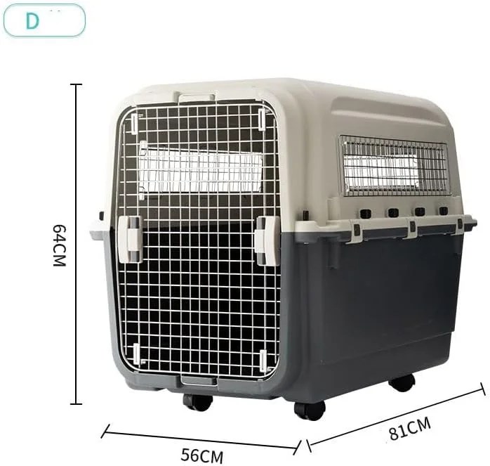 باکس حمل و نقل حیوانات خانگی، قفس پلاستیکی حمل سگ و گربه، سایز D