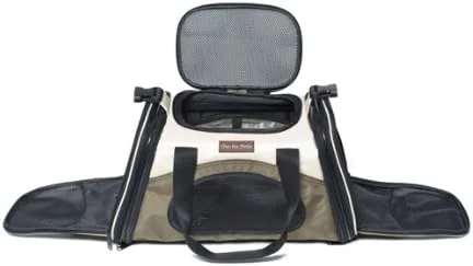 کیف حمل گسترش پذیر حیوانات خانگی One for Pets - کوچک - زیتونی - دارای بست کمربند ایمنی/چرخ دستی - اندازه مورد تایید خطوط هوایی