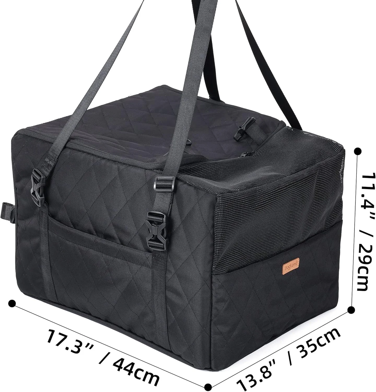 صندلی ماشین سگ 3 در 1 NeoStyle، کیف حمل حیوانات خانگی، صندلی تقویت کننده توله سگ قابل شستشو برای صندلی های جلو و عقب، صندلی ماشین گربه با هارنس و کیف ذخیره سازی، کیف حمل تاشو مسافرتی قابل تنفس (مشکی)