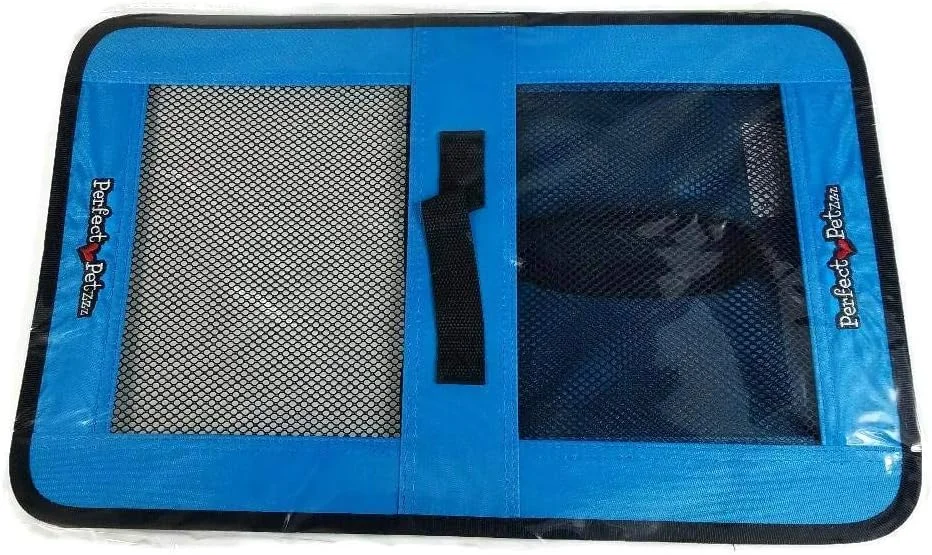 کیف حمل برای سگ ها و گربه های خانگی تعاملی و پرشده، کیف نایلونی و توری برای حیوانات خانگی، کیف حمل زیپ دار - آبی