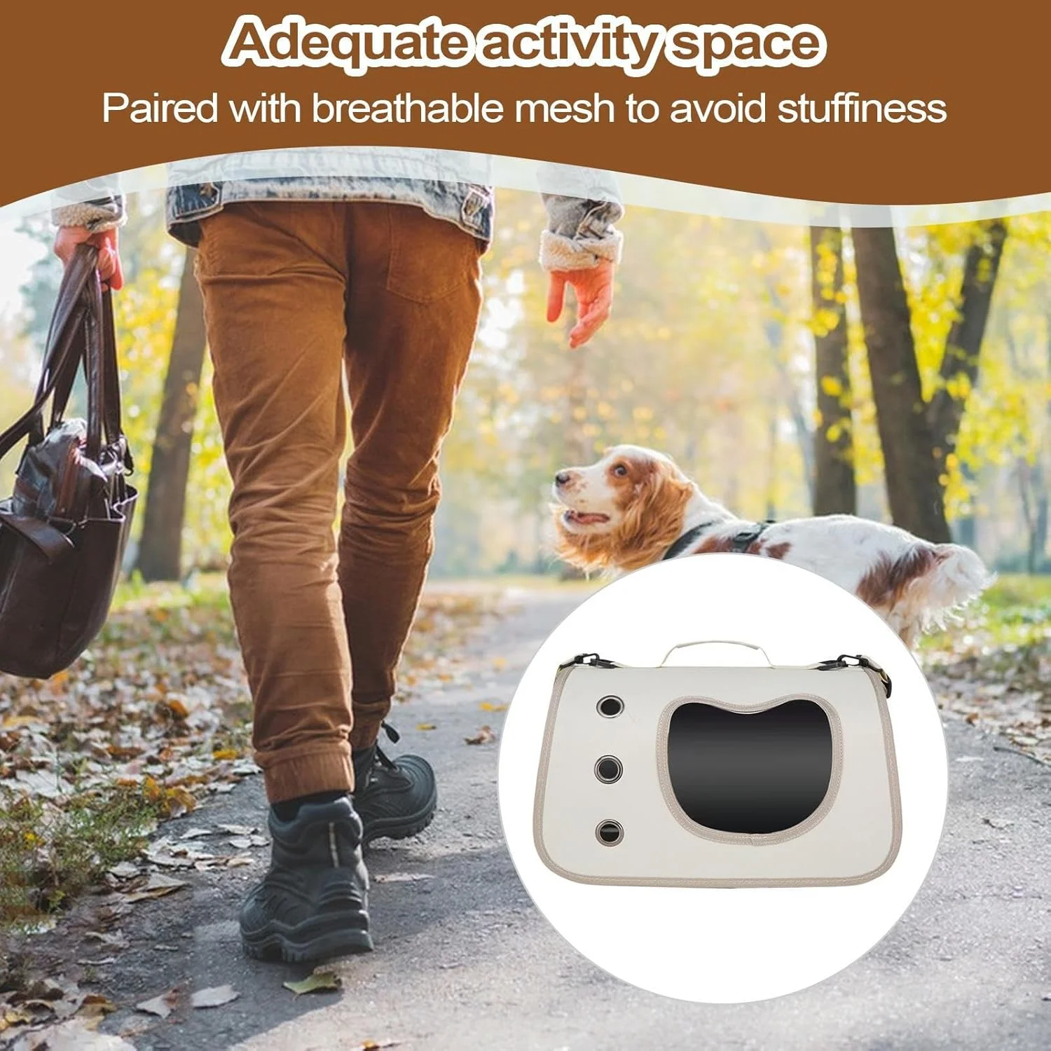 کیف حمل حیوانات خانگی - کیف کمری ایمن برای سگ ها در فضای باز | دسته پهن، لوازم حمل و نقل شفاف حیوانات خانگی برای پیاده روی، سفر جاده ای، تعطیلات، پیک نیک، کمپینگ