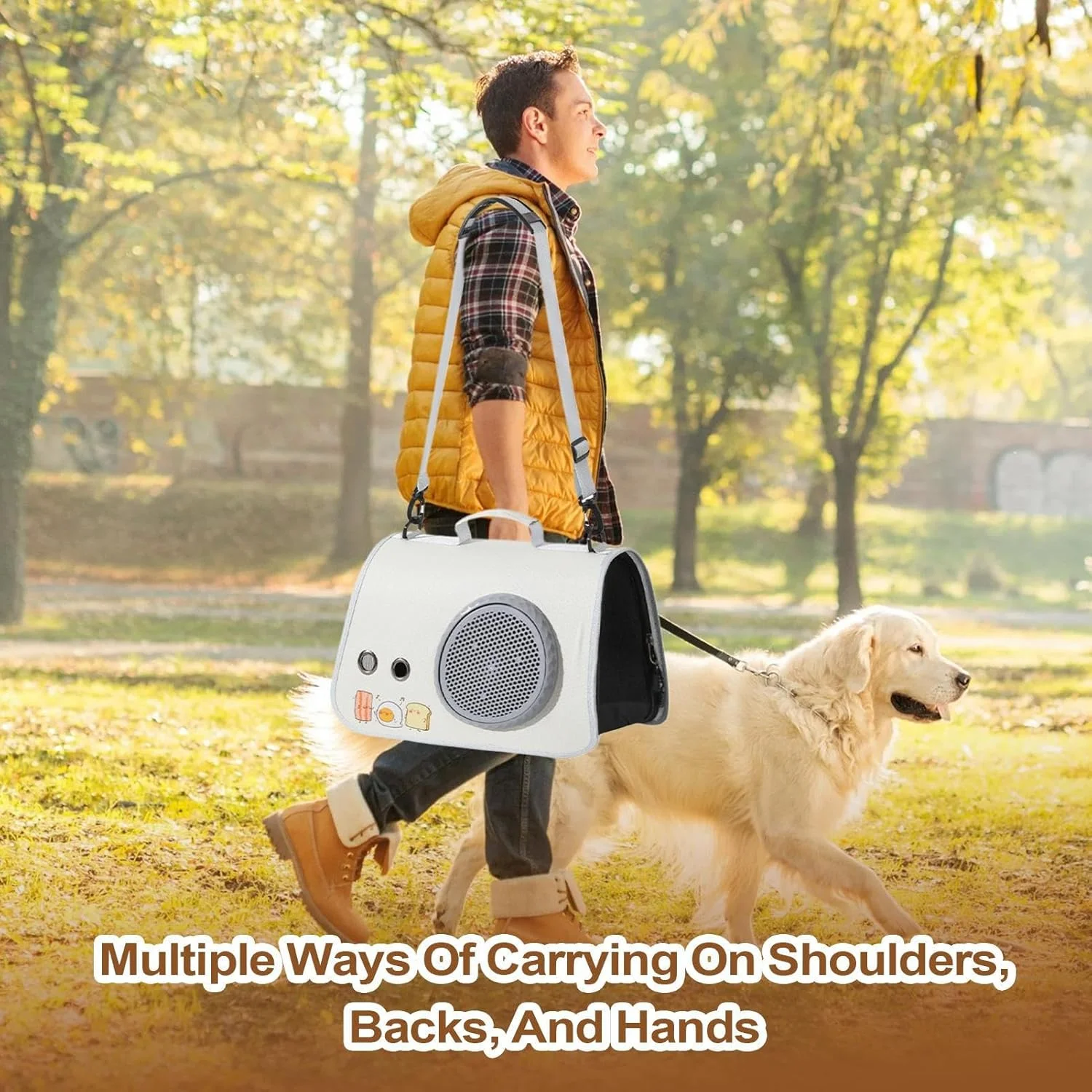 کیف حمل حیوانات خانگی | کیف حمل سگ - کیف دستی ضد آب با بند شانه و تهویه مناسب برای نوجوانان، زنان، سالمندان و بزرگسالان