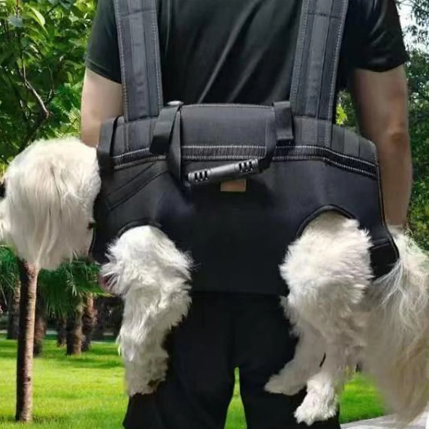 هارنس حمل سگ، هارنس افقی قابل تنظیم و قابل حمل، محصولات مسافرتی چند منظوره پوشیدنی برای پشتیبانی از جلو، مناسب پیاده روی، مسافرت، دوچرخه سواری و موتورسواری